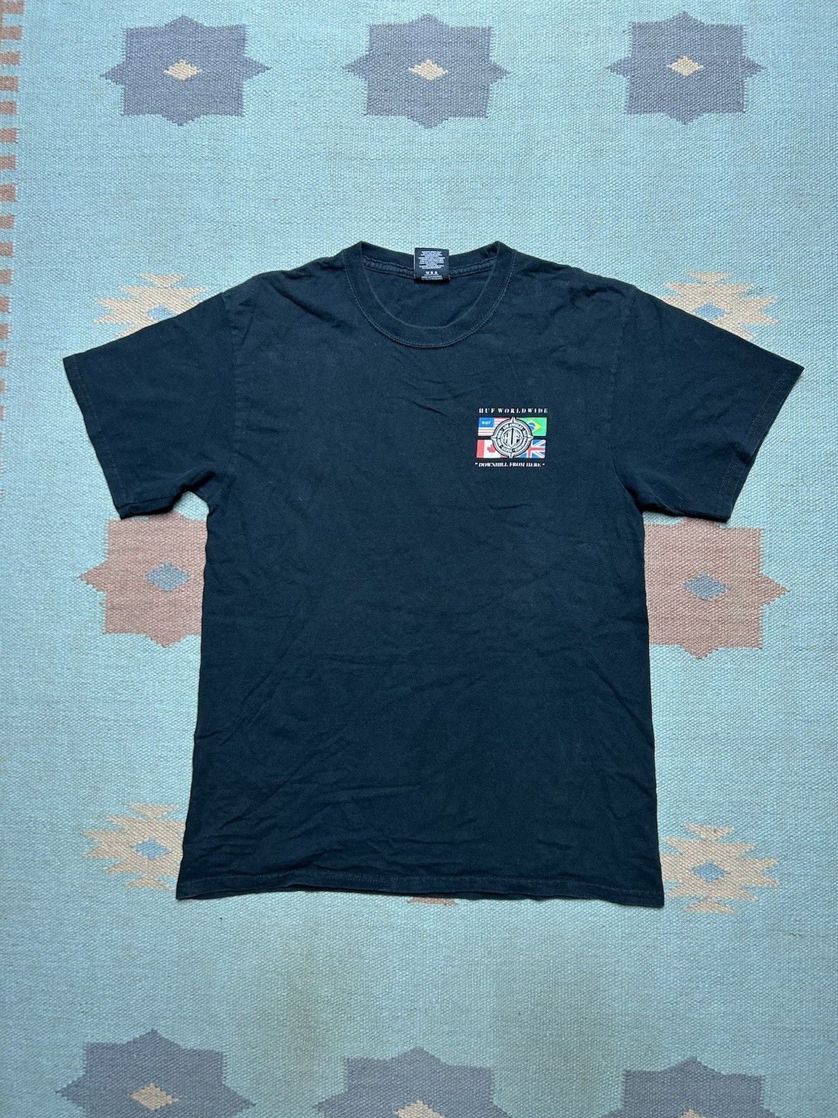 Huf HUF skateboarding t shirt worldwide flags skater medium Size US M / EU 48-50 / 2 - 3 Thumbnail