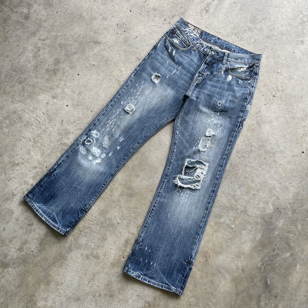 Abercrombie & Fitch Vintage Abercrombie&Fitch FLARE Distressed Faded Jeans Pants Size US 32 / EU 48 - 2 Thumbnail