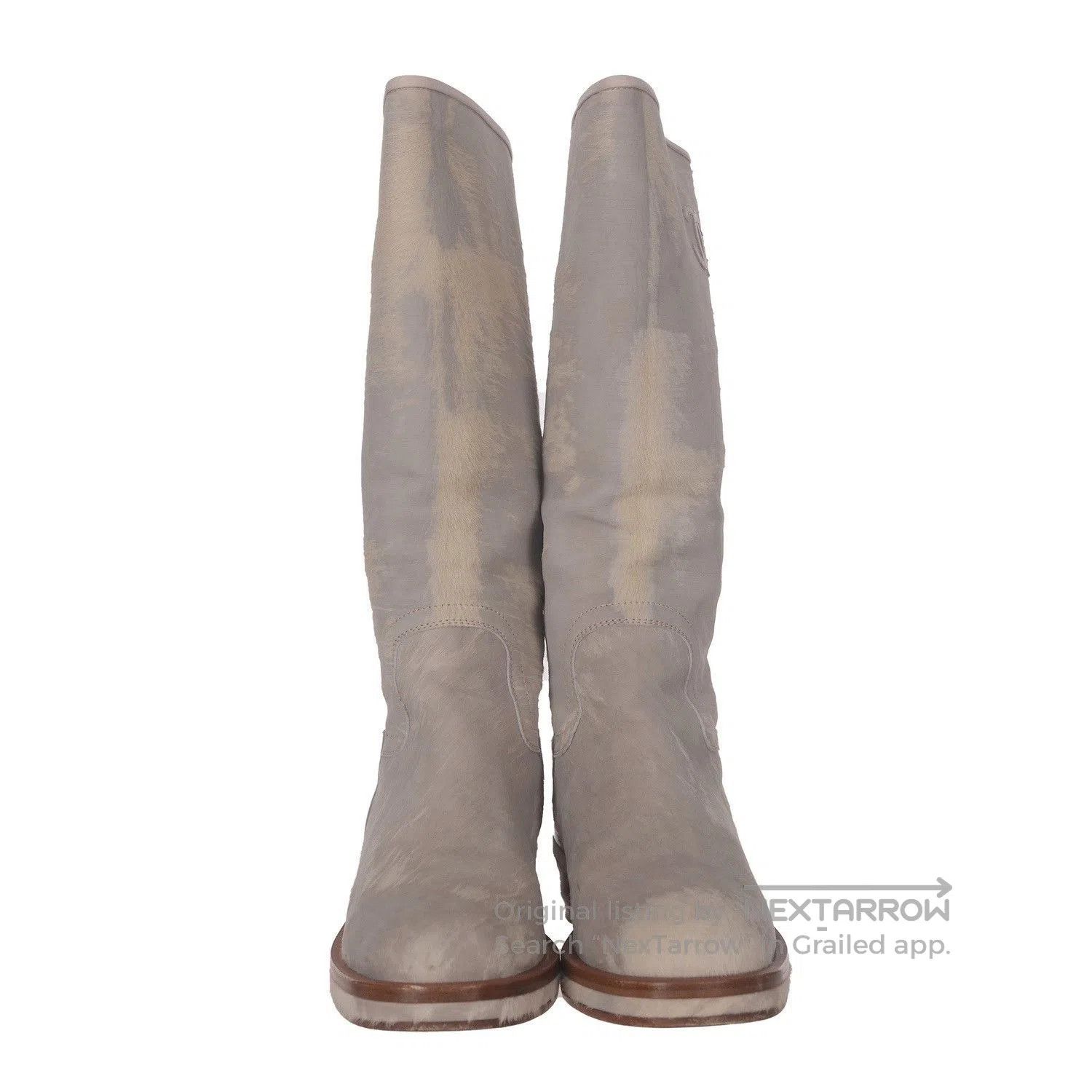 Chanel Chanel Light Gray Tall Boots 38.5. Size US 7.5 / IT 37.5 - 2 Thumbnail