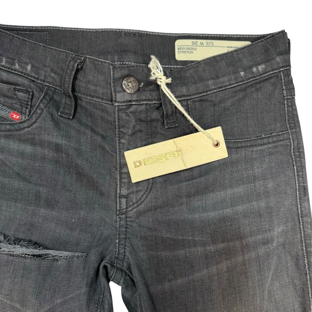 Diesel NWT New $228 Diesel Liver Black Distressed Low Waist Slim J Size 26" / US 2 / IT 38 - 6 Thumbnail