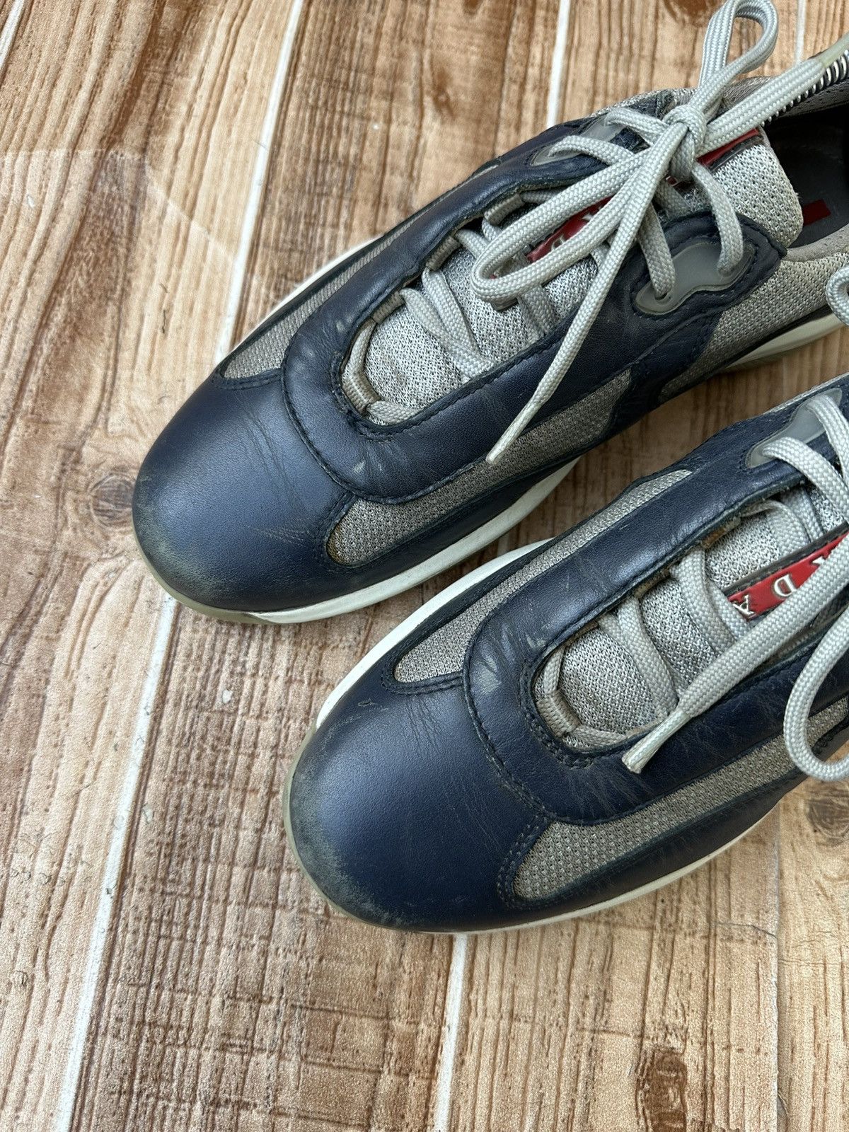 Prada Prada Americas Cup Blue Leather Low Tops Size US 8.5 / EU 41-42 - 6 Thumbnail