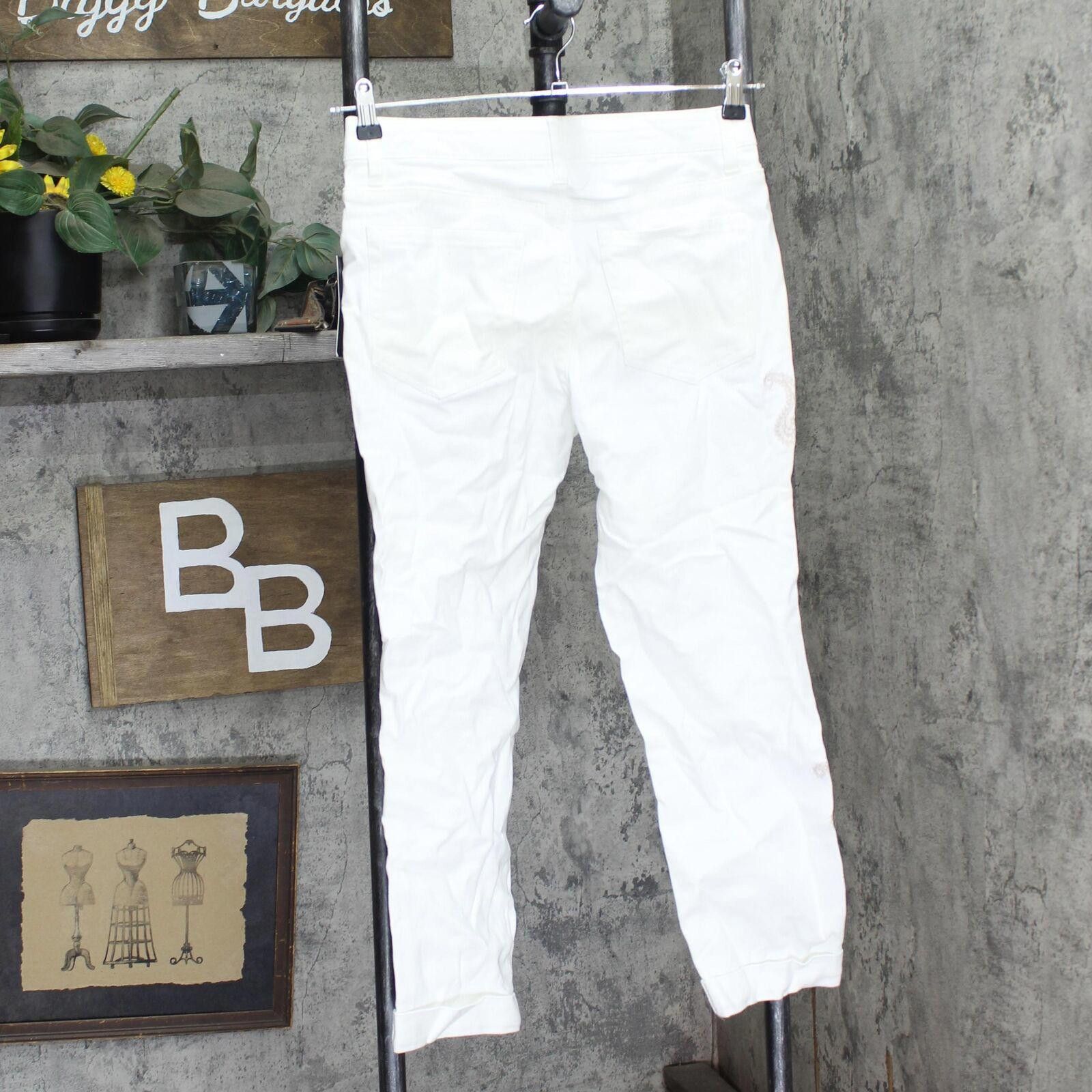 Other Curations Patch Boyfriend Rolled Cuff Jeans 602648 White 4 Size 27" / US 4 / IT 40 - 2 Thumbnail