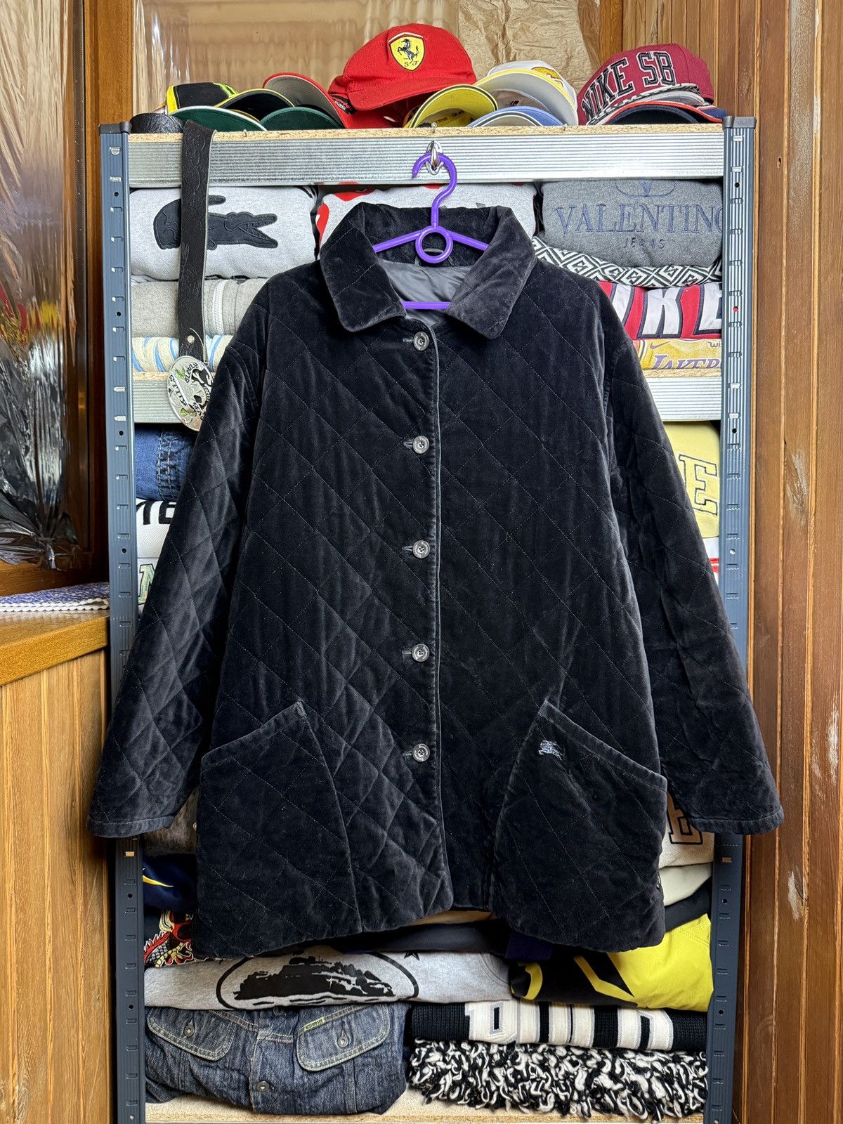 Burberry Burberrys Velvet Quilted Jacket Nova Check Size US L / EU 52-54 / 3 - 1 Thumbnail