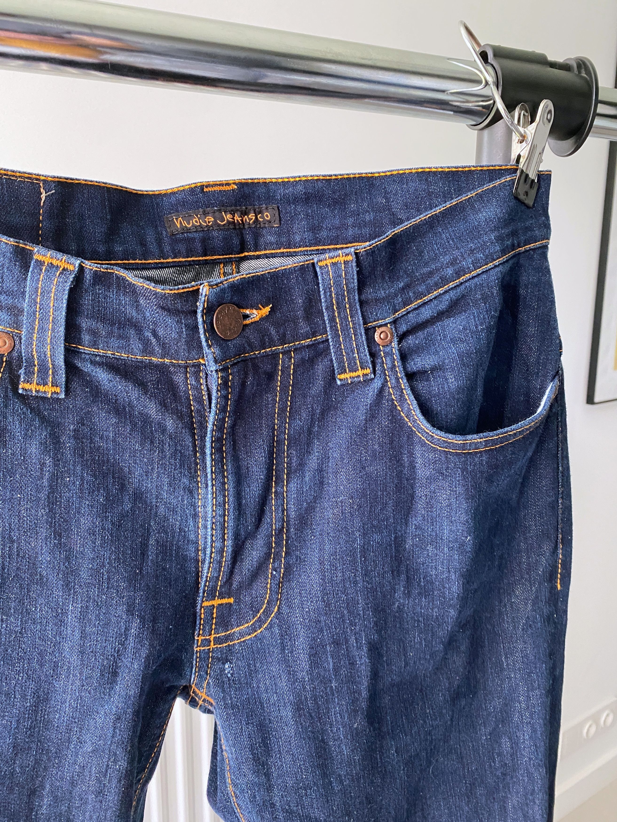 Denime × Nudie Jeans Nudie Jeans Thin Finn Org Dry Ecru Embo Denim jeans s W32 32 Size US 32 / EU 48 - 4 Thumbnail