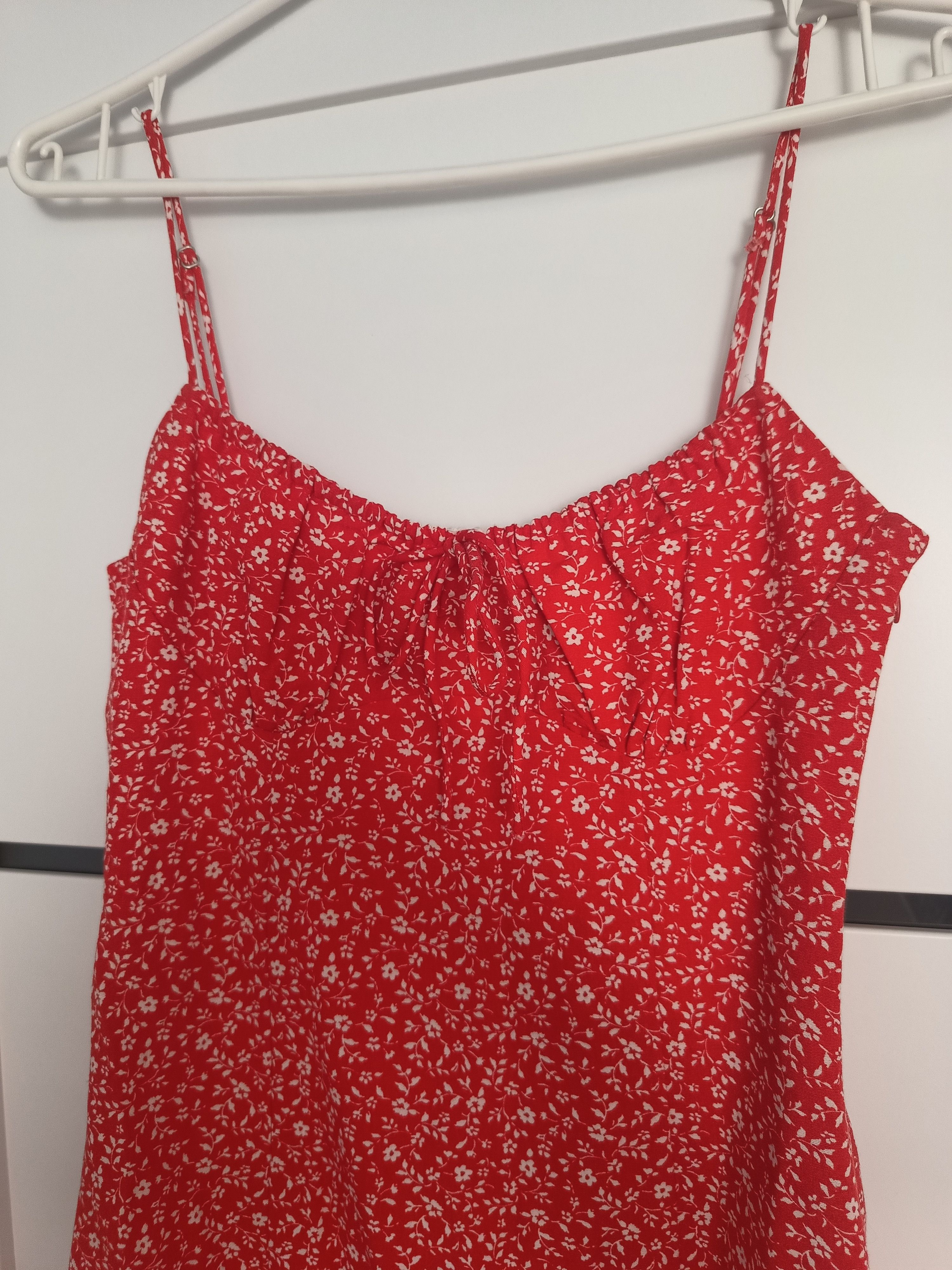 fitted lace wedding dress Zara Red Ditsy Floral Mini Dress main image 0