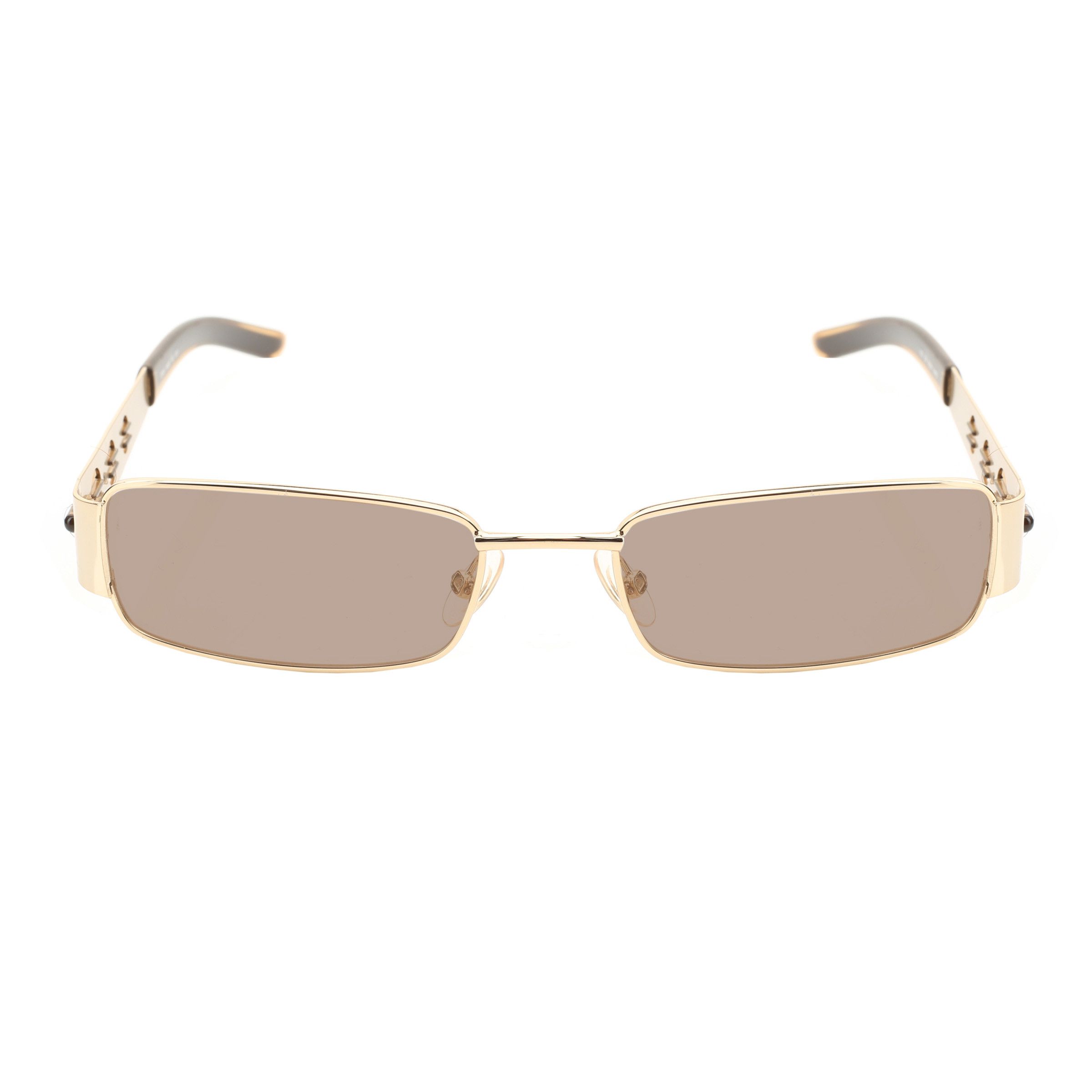 Diesel Diesel '00s Gold Perforated Rectangular Sunglasses Size ONE SIZE - 3 Thumbnail
