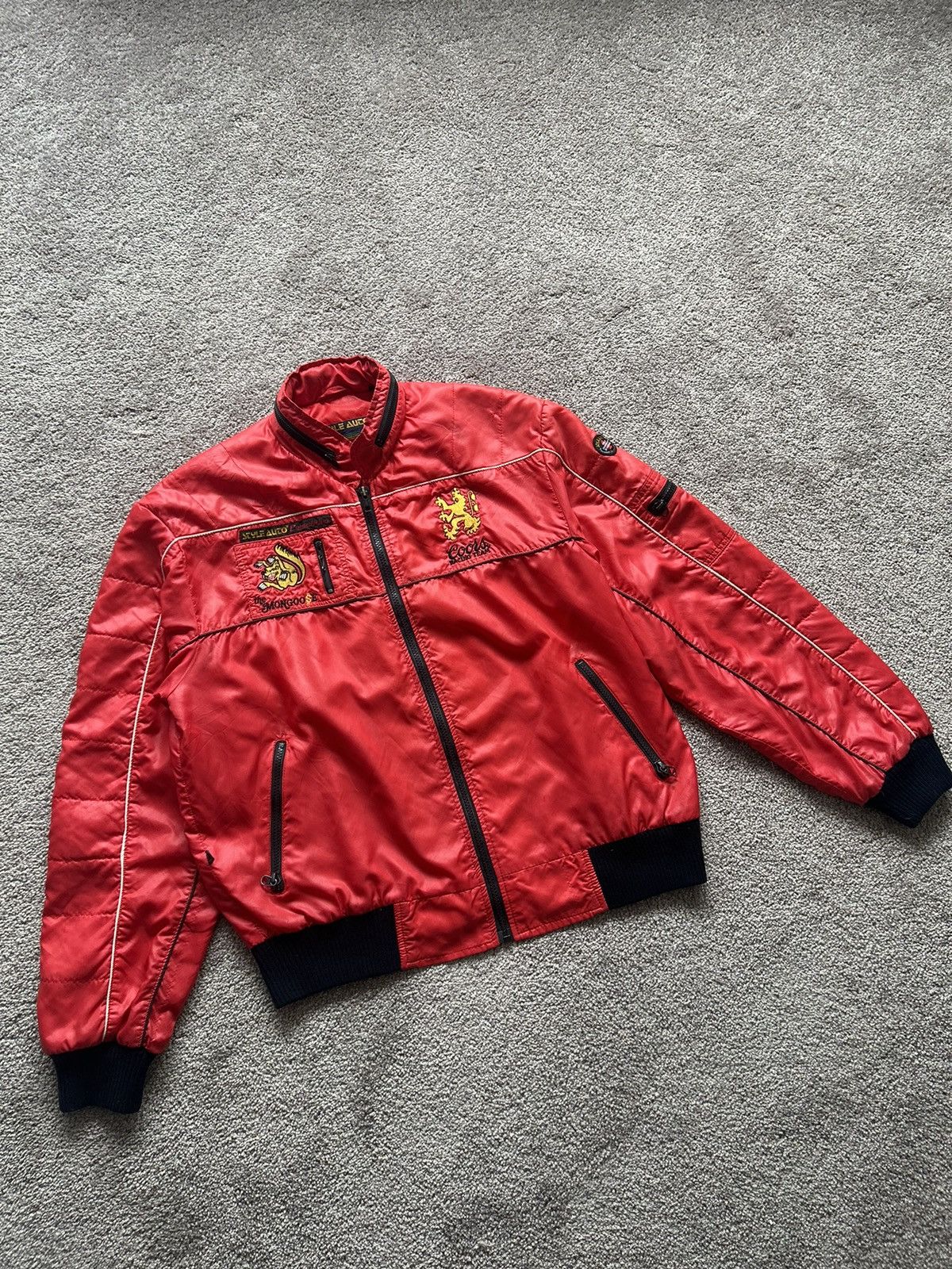 Japanese Brand × Vintage Vintage The Mongoose Coors Racing Team Bomber Jacket Size US M / EU 48-50 / 2 - 1 Thumbnail