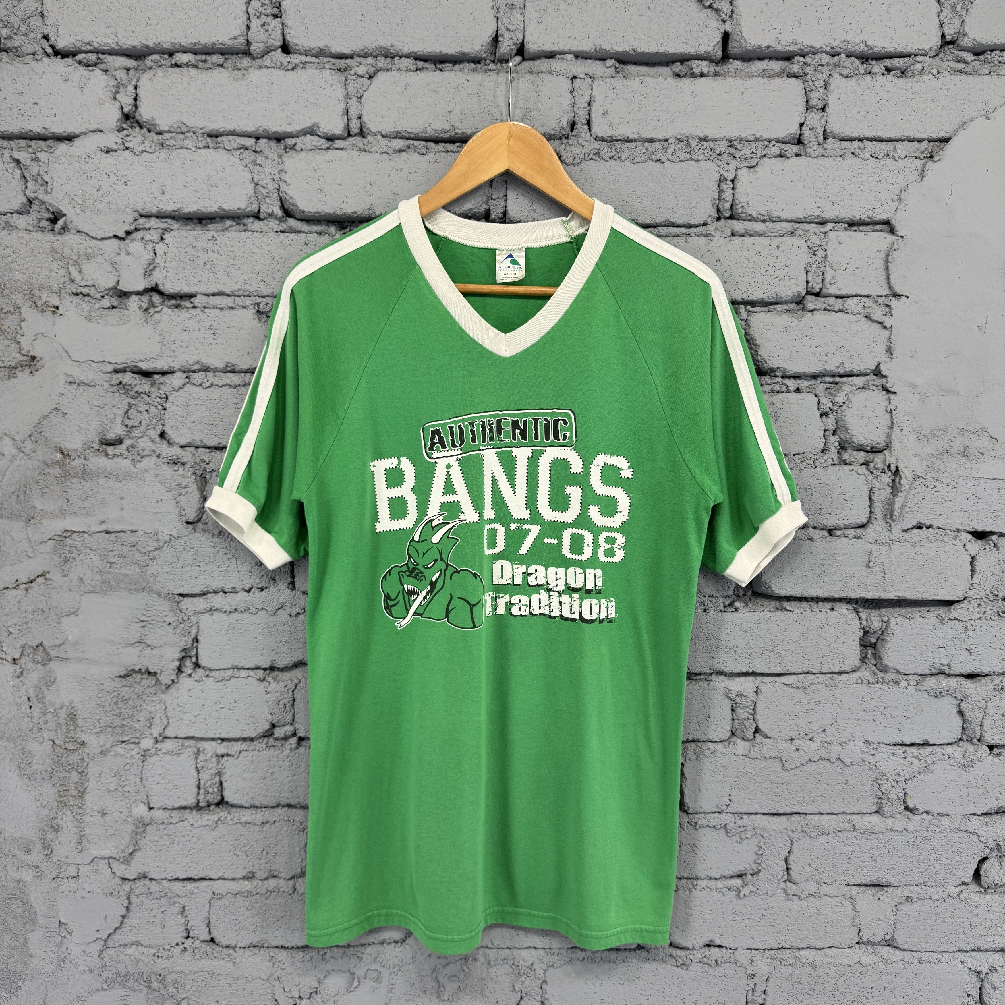 Vintage Vintage V-neck Ringer 'Authentic Bang 07-08 Dragon Tshirt Size US M / EU 48-50 / 2 - 1 Thumbnail