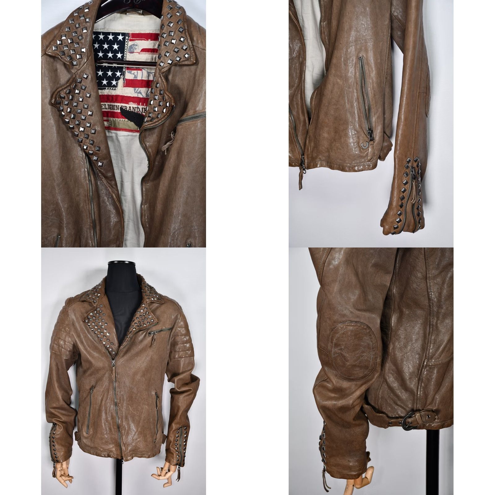 True Religion TRUE RELIGION Jacket Men Biker Leather 3XL Studded Brown Size 3XL Regular Jacket Mens Leather Biker 3XL Brown Studded False content removed Size US XXL / EU 58 / 5 - 8 Thumbnail
