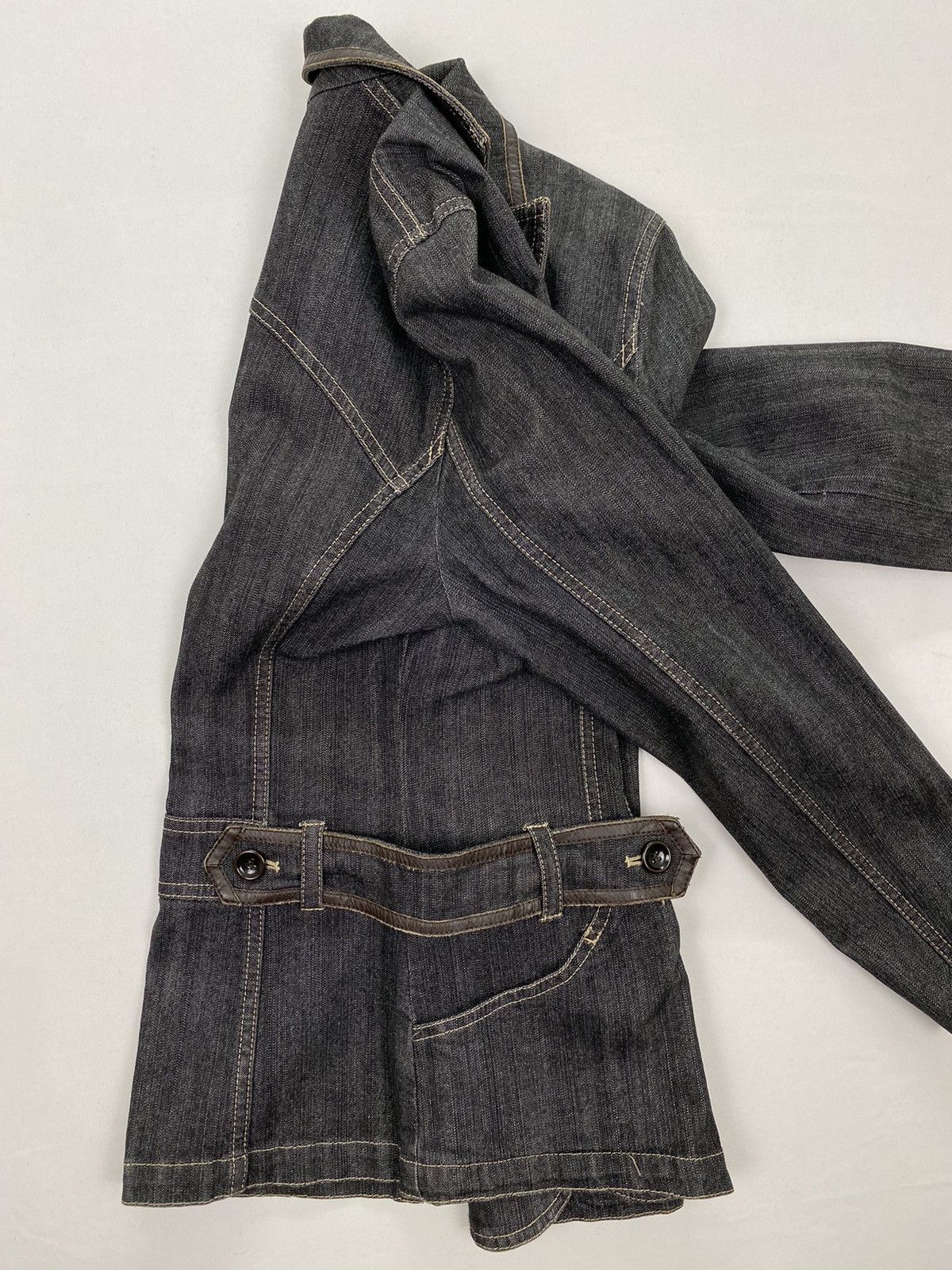 Japanese Brand Japanese Brand Leather Denim Jacket Size XS / US 0-2 / IT 36-38 - 8 Thumbnail