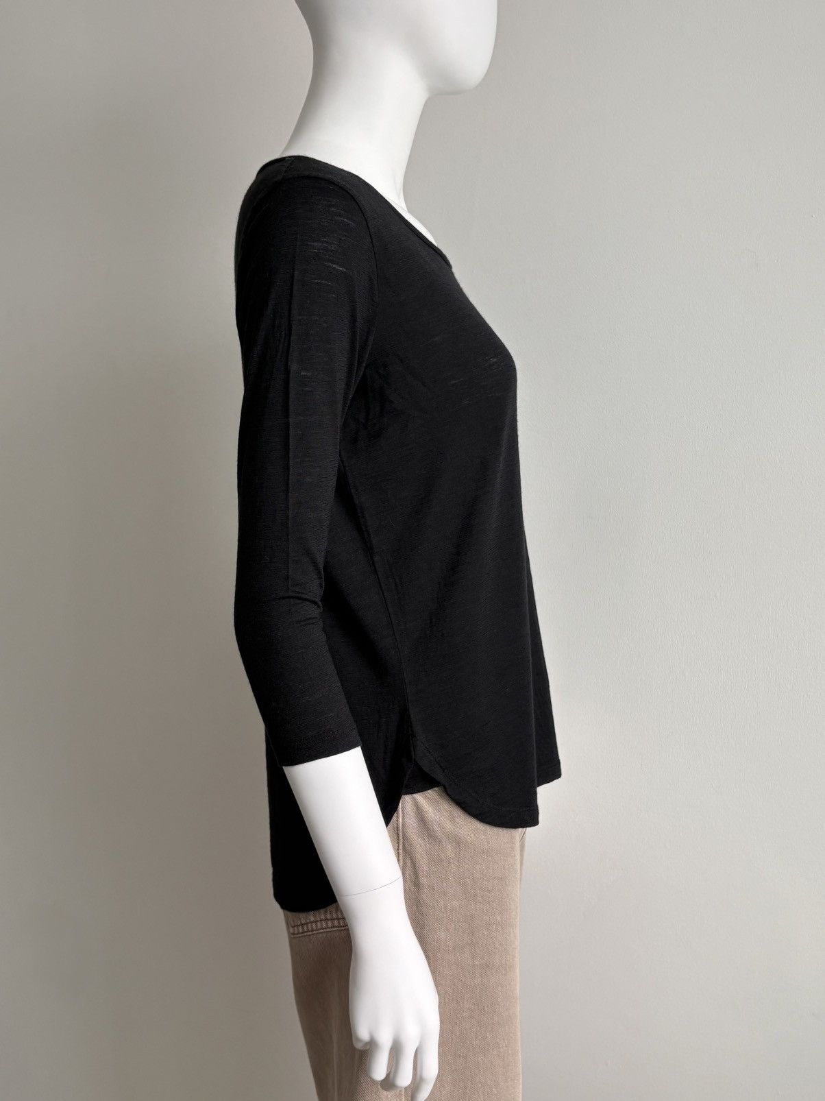 Sandro Sandro Womens Top 3/4 Sleeve Blouse Black Wool Size 2 M Size M / US 6-8 / IT 42-44 - 7 Thumbnail