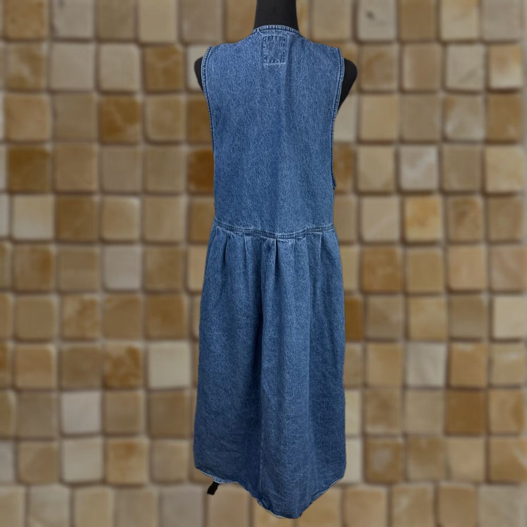 Denime Vtg Joe College Denim Jumper Dress L Women Blue College Theme Size L / US 10 / IT 46 - 1 Thumbnail