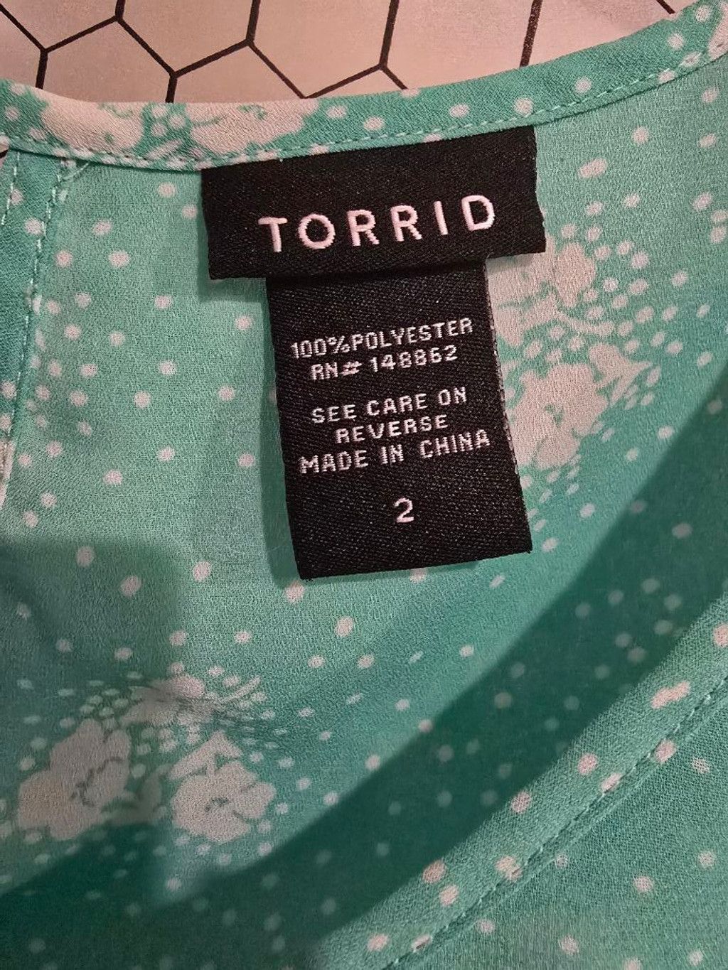 Torrid Women's Torrid Teal Floral Layered Sleeveless Blouse Size 2X Size XS / US 0-2 / IT 36-38 - 6 Thumbnail