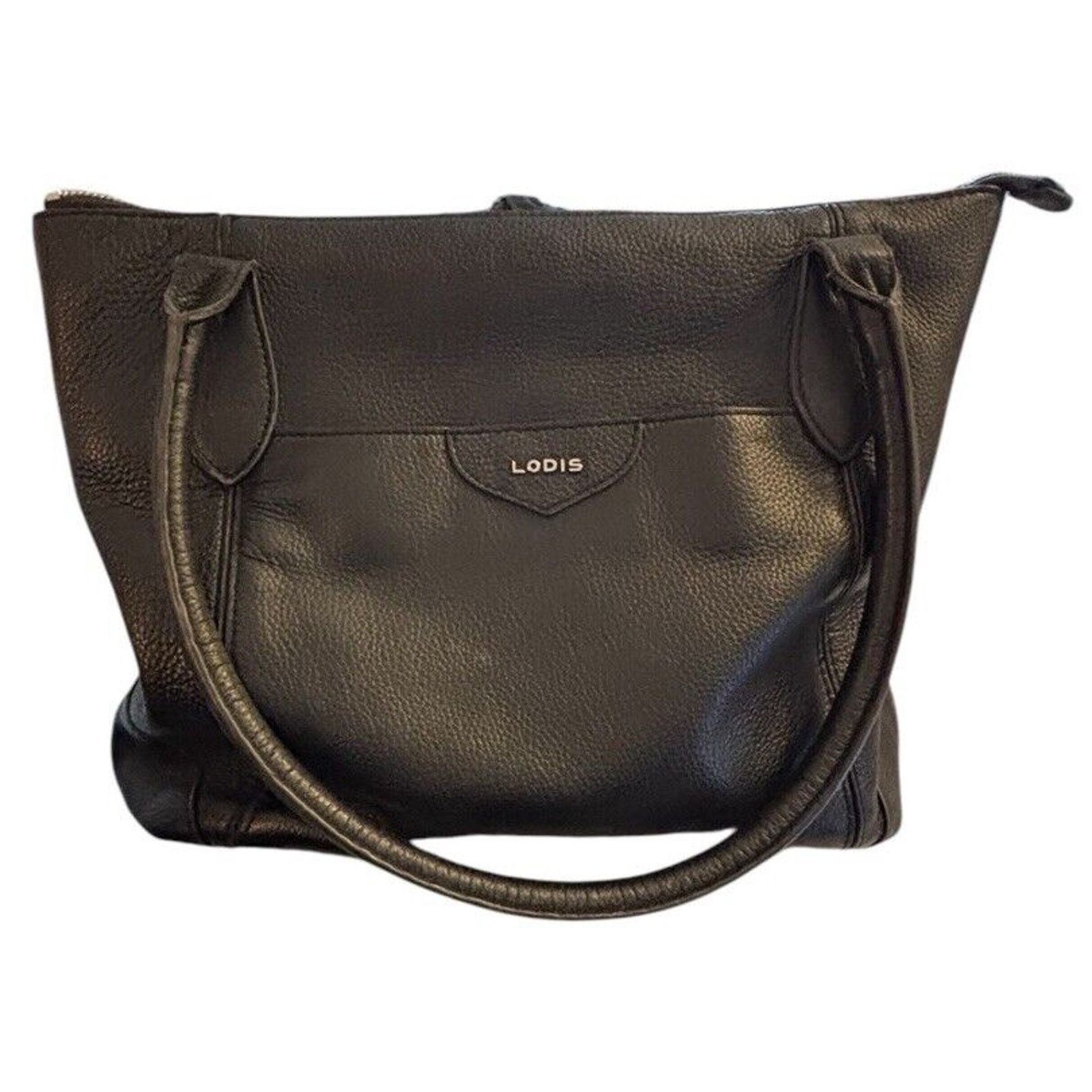 Other LODIS Siera Black Leather Tote Bag Travel Luggage Sleeve Size ONE SIZE - 11 Thumbnail