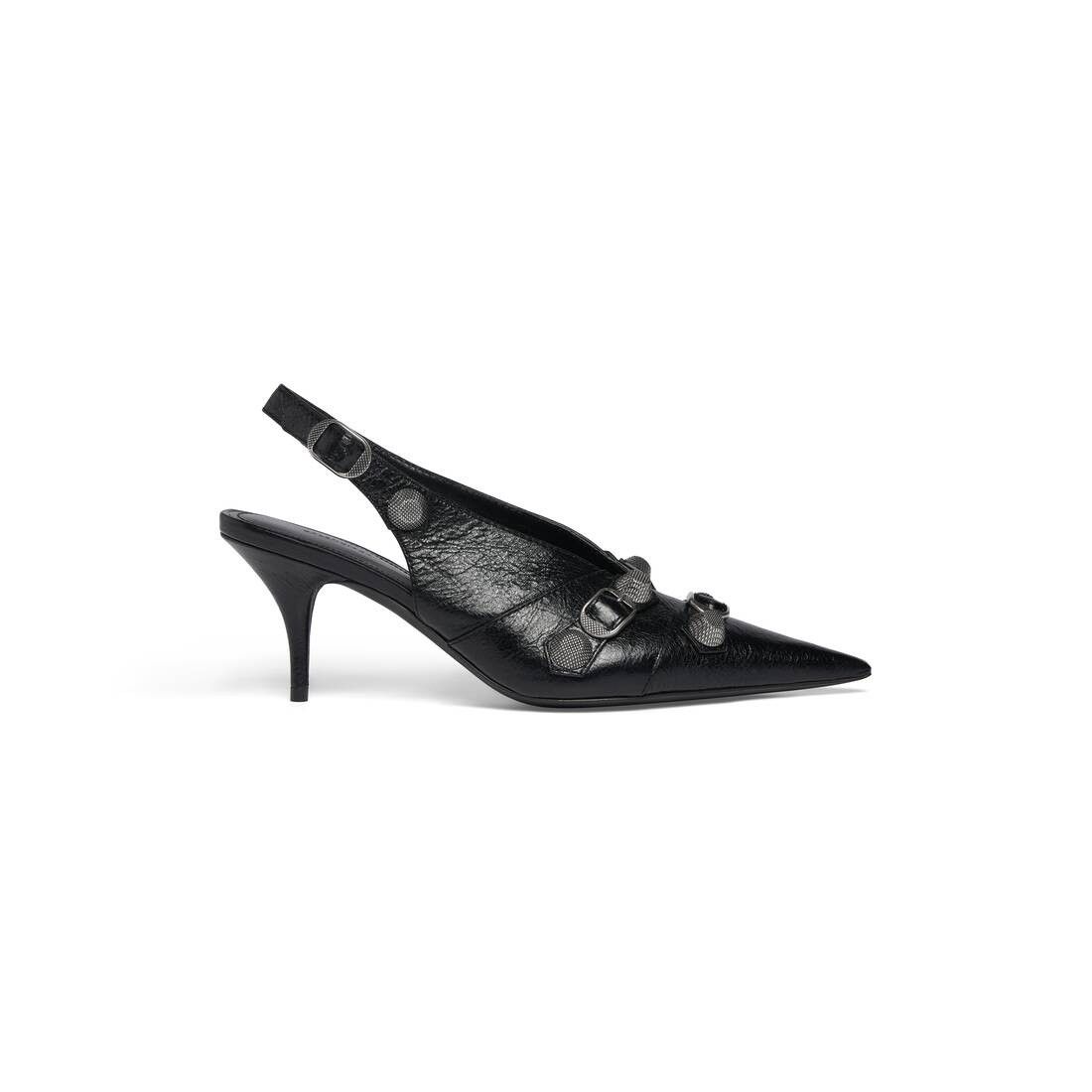 Balenciaga o1bcso1str0226 Cagole Slingback 70mm Pumps In Black Size US 9 / IT 39 - 1 Thumbnail