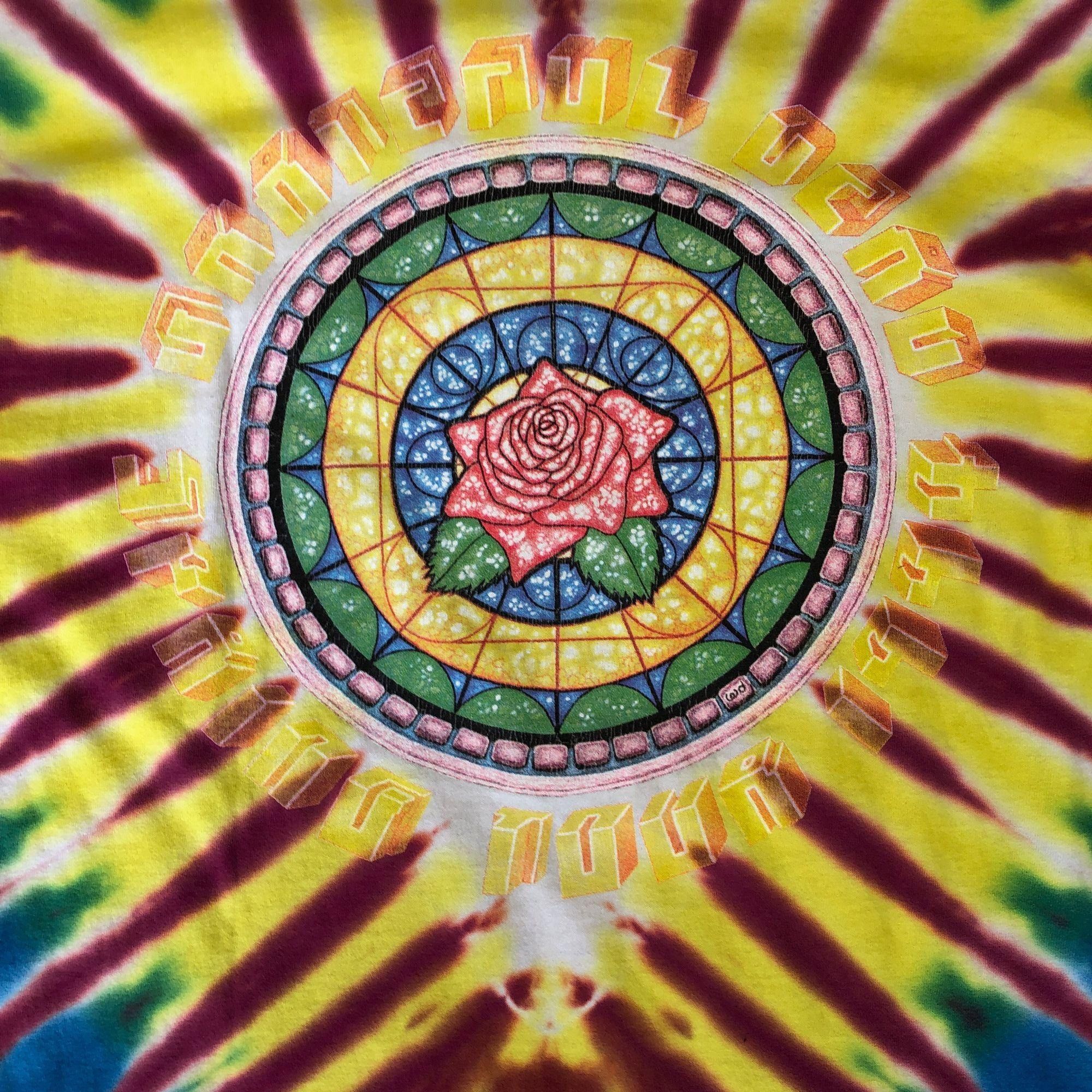 Fruit Of The Loom Vintage 1994 Grateful Dead Stained Glass Tie Dye Tee Size US XL / EU 56 / 4 - 5 Thumbnail