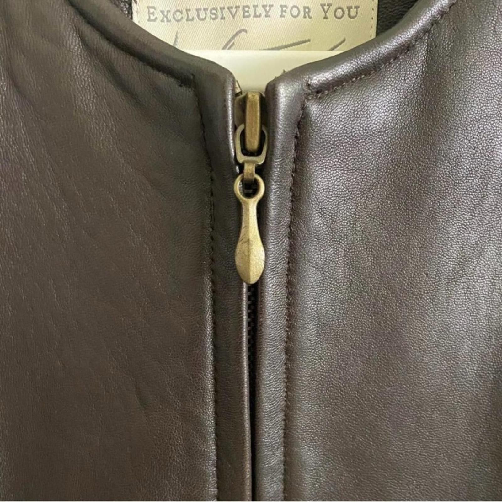Lord & Taylor Vtg Lord & Taylor Brown Leather Womens Jacket Size 2P M/L Size XS / US 0-2 / IT 36-38 - 3 Thumbnail