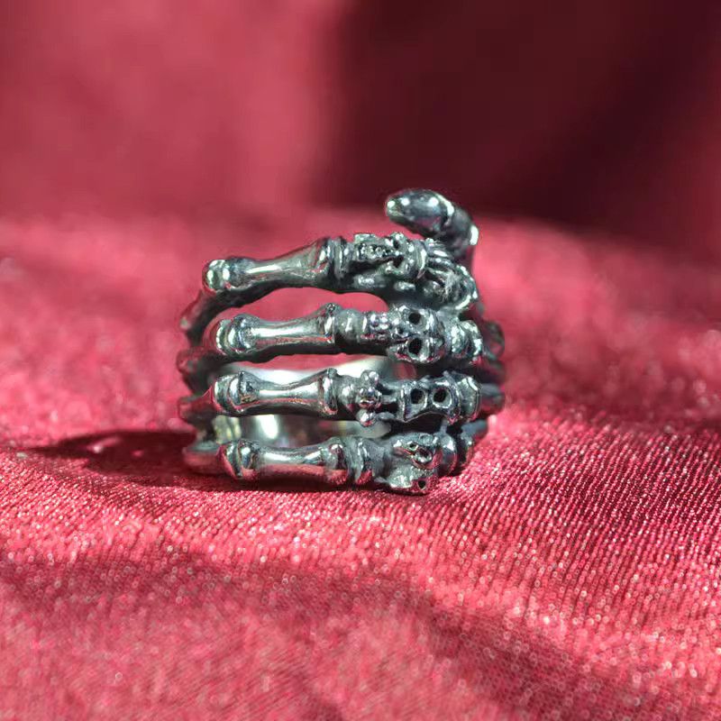 Jewelry Skull Modern Jewelry Rings Open Size Chrome Ring (Size 7-13) Size ONE SIZE - 1 Thumbnail