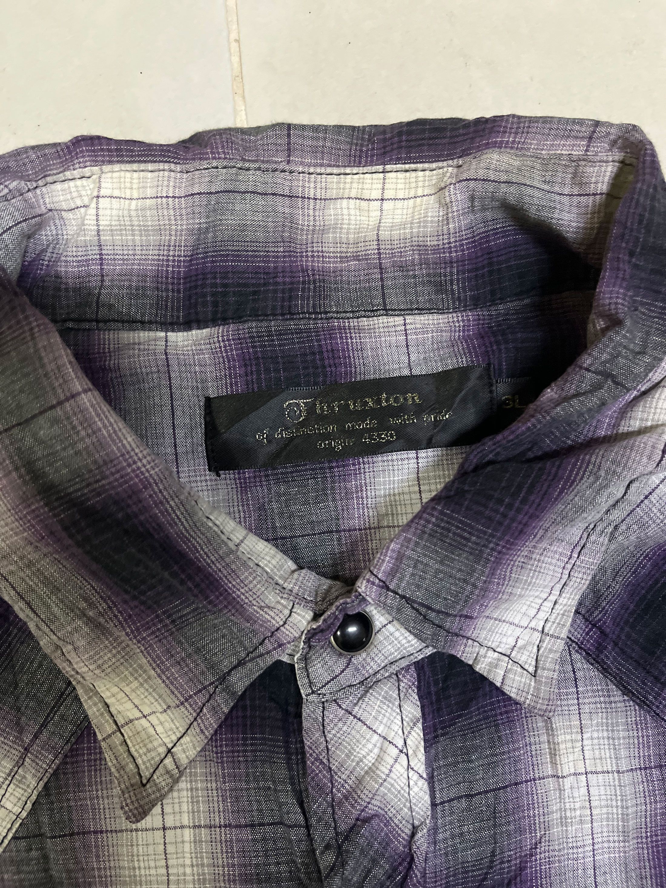 Japanese Brand Thruxton Short Sleeve Pearl Snap Western Shirt Plaid Size US XXL / EU 58 / 5 - 2 Thumbnail