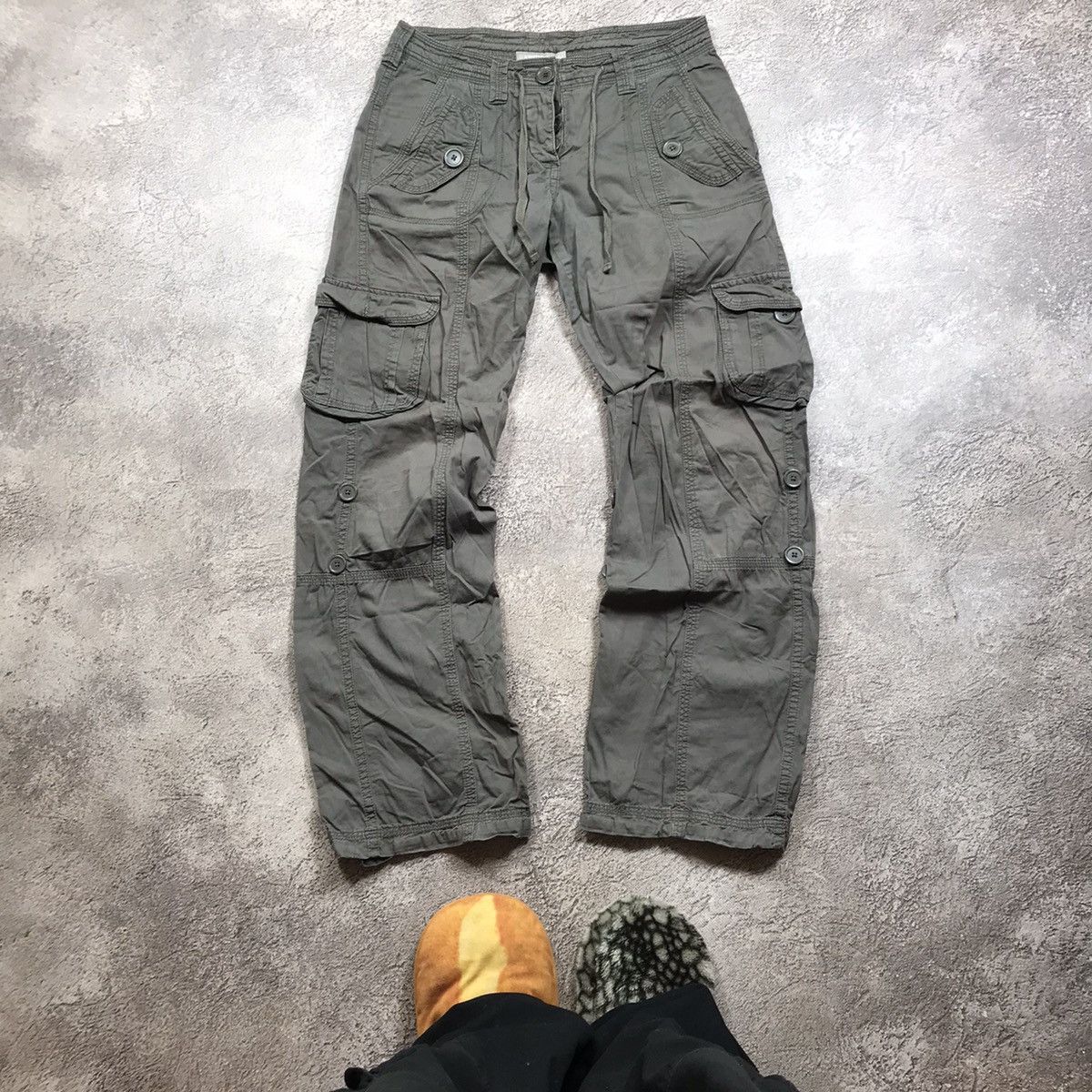 Vintage Vintage Y2K Baggy Cargo Pants Distressed Tactical Streetwear Size 28" / US 6 / IT 42 - 2 Thumbnail