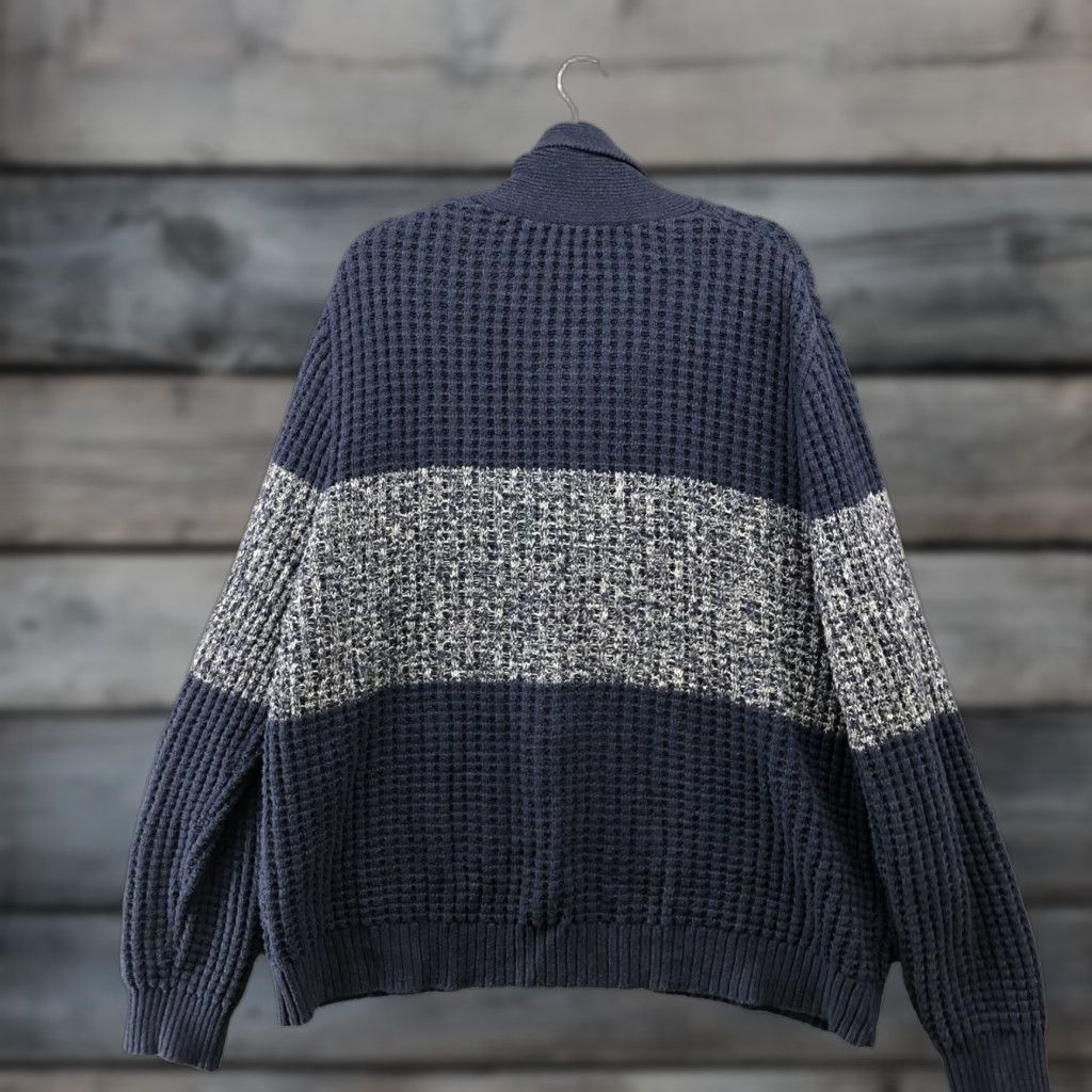 Gap Gap Mens XL Colorblock Shawl Collar Sweater Pullover Knit 100% Cotton Thick Marled Classic Retro Fall Winter Knitted Knitwear Size US XL / EU 56 / 4 - 1 Thumbnail