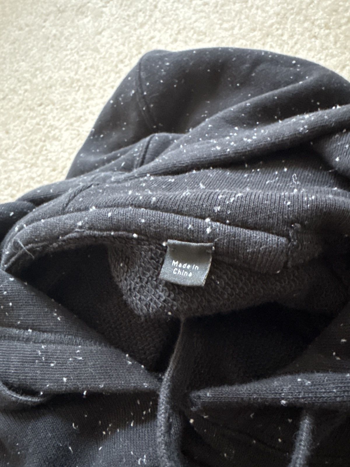 Vince Vince Black Speckled Cotton Blend Hoodie Size US L / EU 52-54 / 3 - 9 Thumbnail