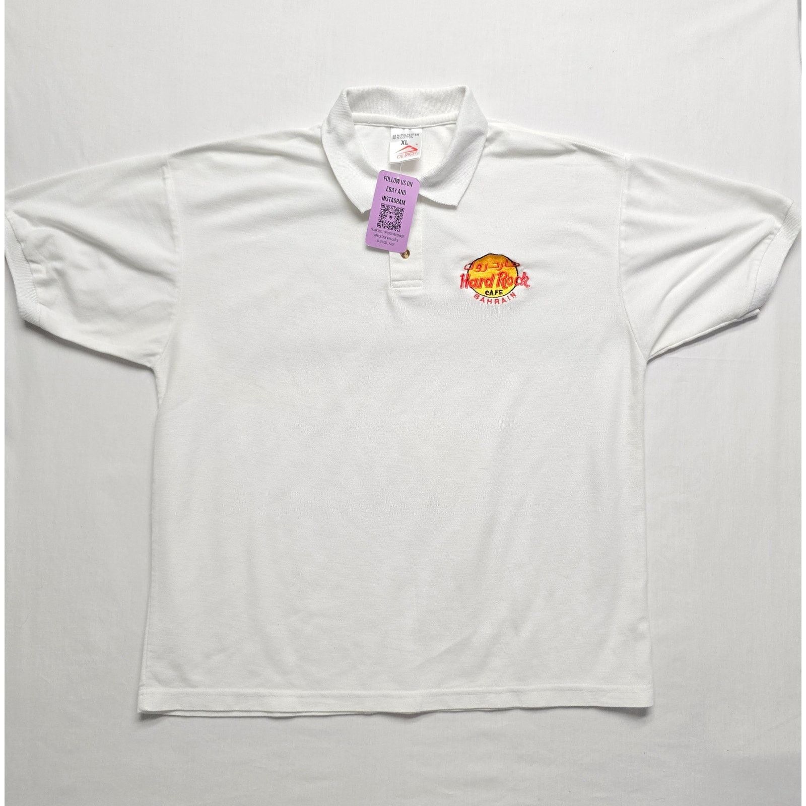 Vintage Hard Rock Cafe Polo Hoora Manama Bahrain White XL Shirt Size US XL / EU 56 / 4 - 1 Thumbnail