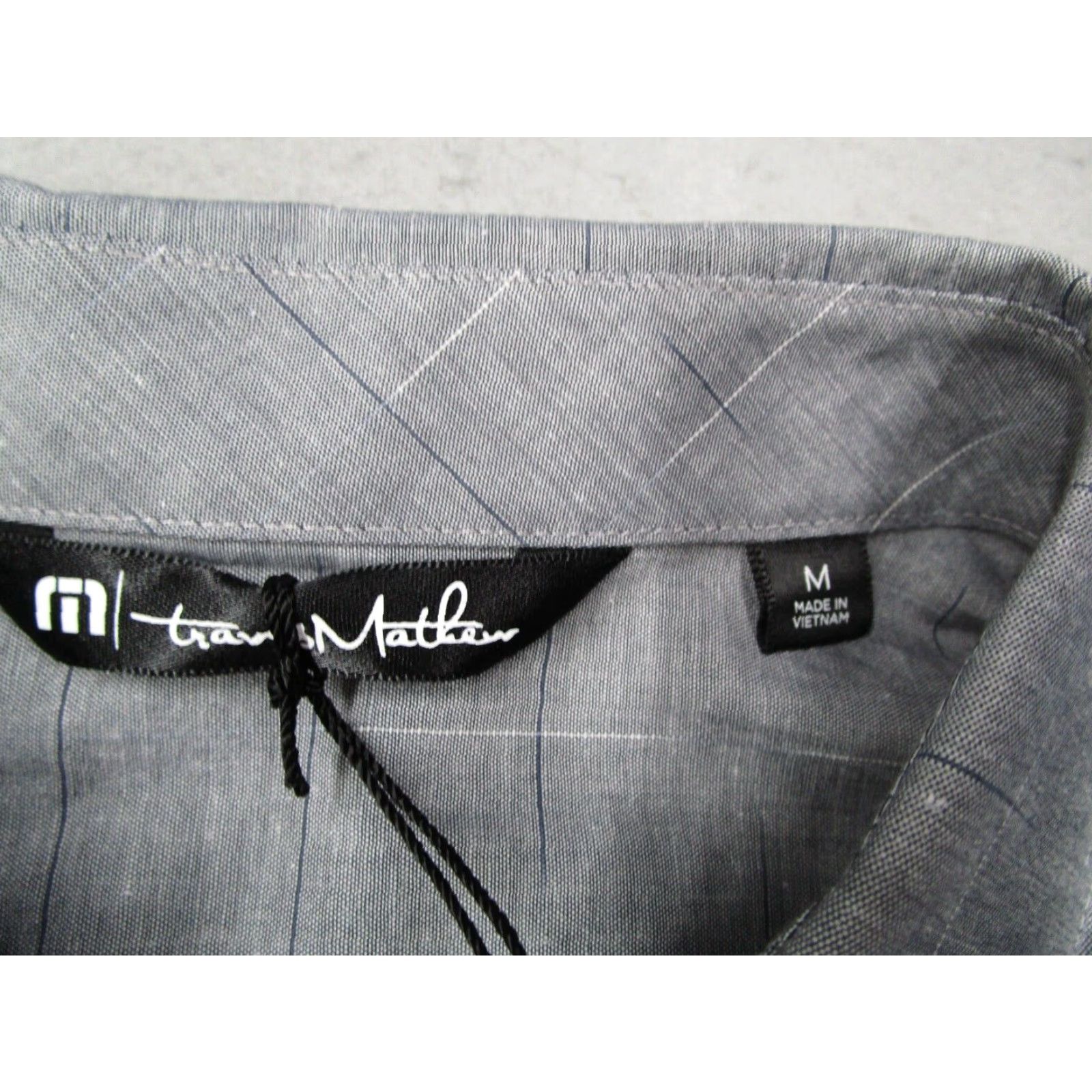 TravisMathew Travis Mathew Shirt Mens Medium Gray Heather Nights High Ball Button Up Knit Cotton Blend Short Sleeve Button-Up Size US M / EU 48-50 / 2 - 3 Thumbnail