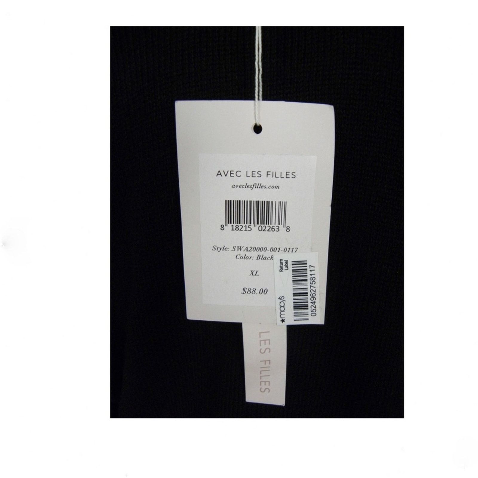 Other NEW Avec les Filles Black Crop Alpaca Blend Sweater XL Size XL / US 12-14 / IT 48-50 - 2 Thumbnail