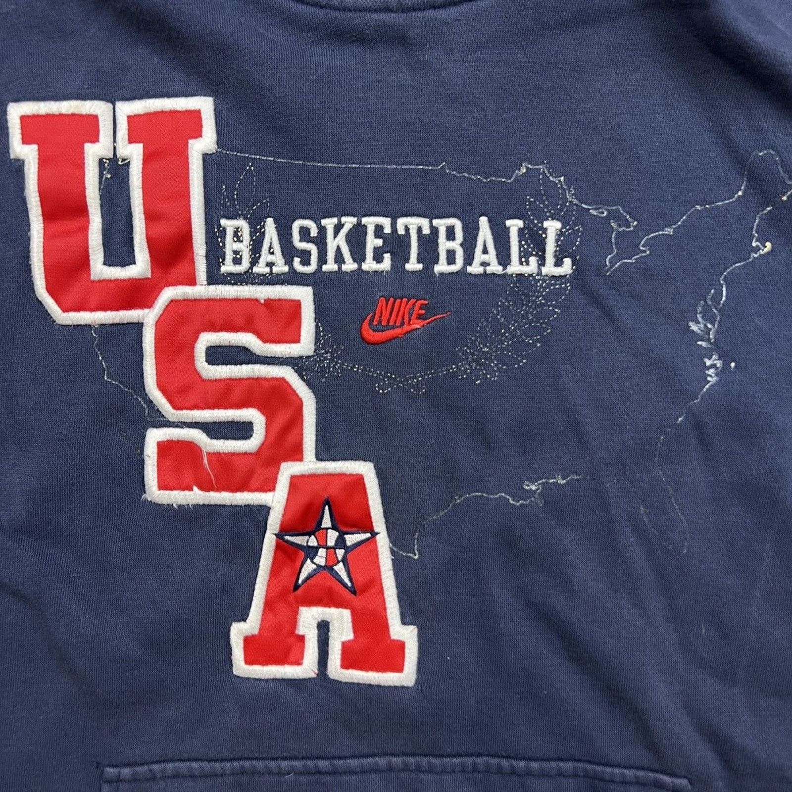 Nike Vintage Y2K Nike Team USA Hoodie Swoosh Olympic Basketball Size US M / EU 48-50 / 2 - 2 Thumbnail