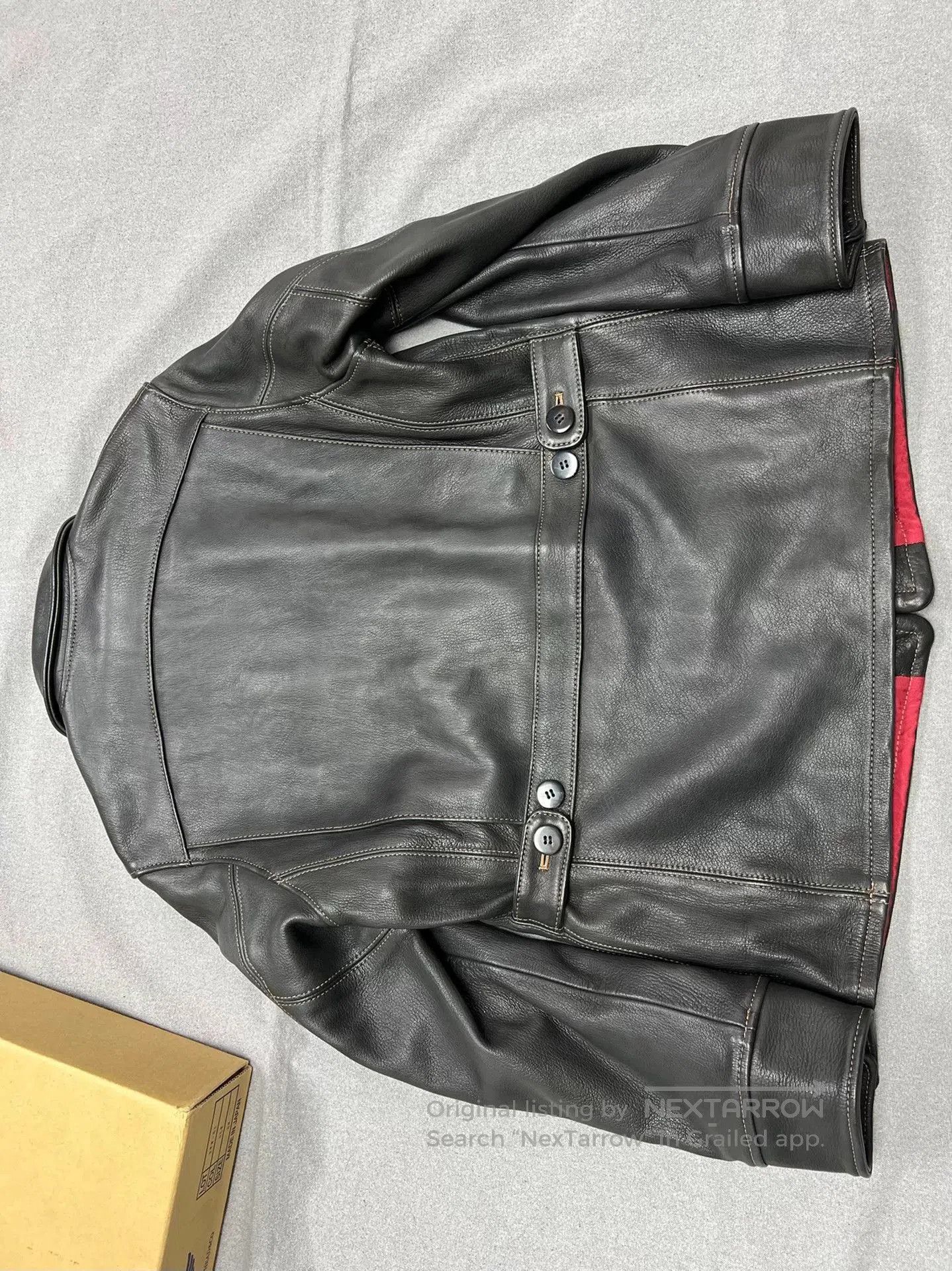 The Flat Head 1930s Leather Rider's Jacket. Size US M / EU 48-50 / 2 - 2 Thumbnail