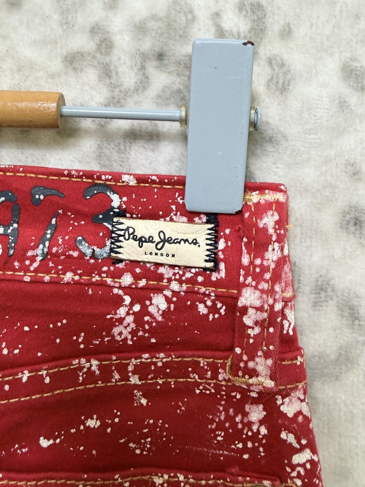 If Six Was Nine Pepe Jeans London Y2K Flare Pant Distressed Red Wash Size US 26 / EU 42 - 14 Thumbnail