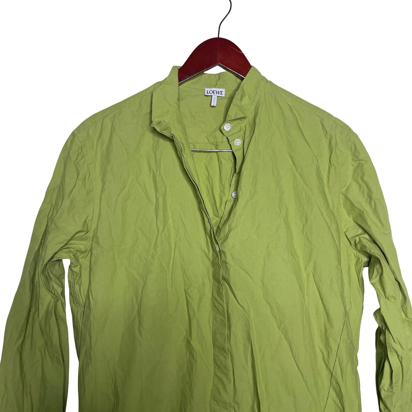 Loewe Loewe Cotton shirt dress in Lime Green sz FR 38 US 4-6 Size S / US 4 / IT 40 - 3 Thumbnail