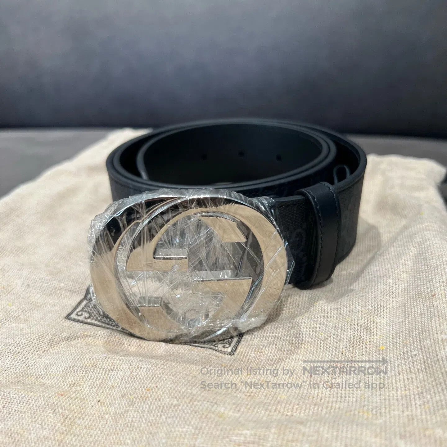 Gucci Guicci size90 Double G buckle; fully printed logo; double-s Size ONE SIZE - 1 Thumbnail
