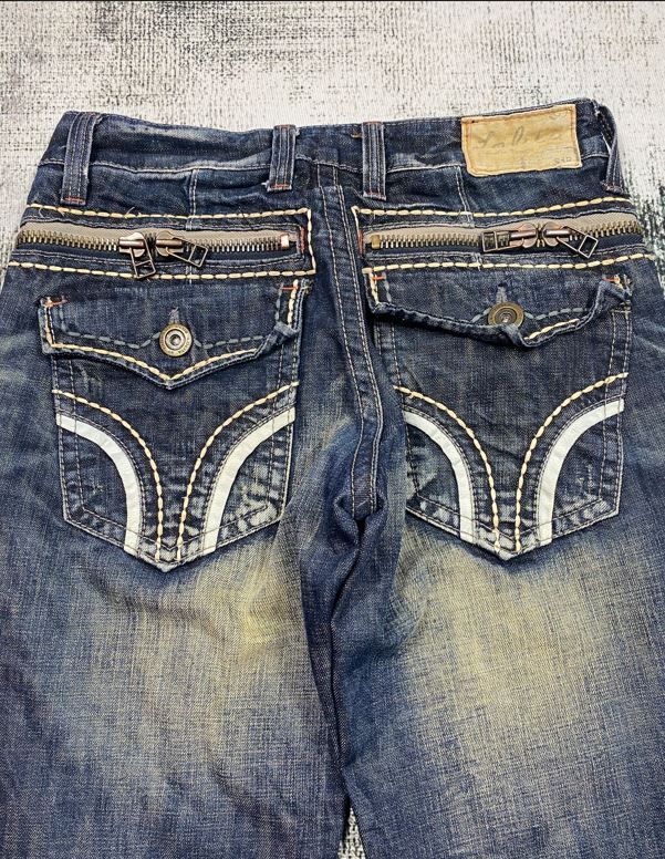 Vintage Lolita Low Rise Rusty Whiskers Exotic Distressed Denim Size US 28 / EU 44 - 11 Thumbnail