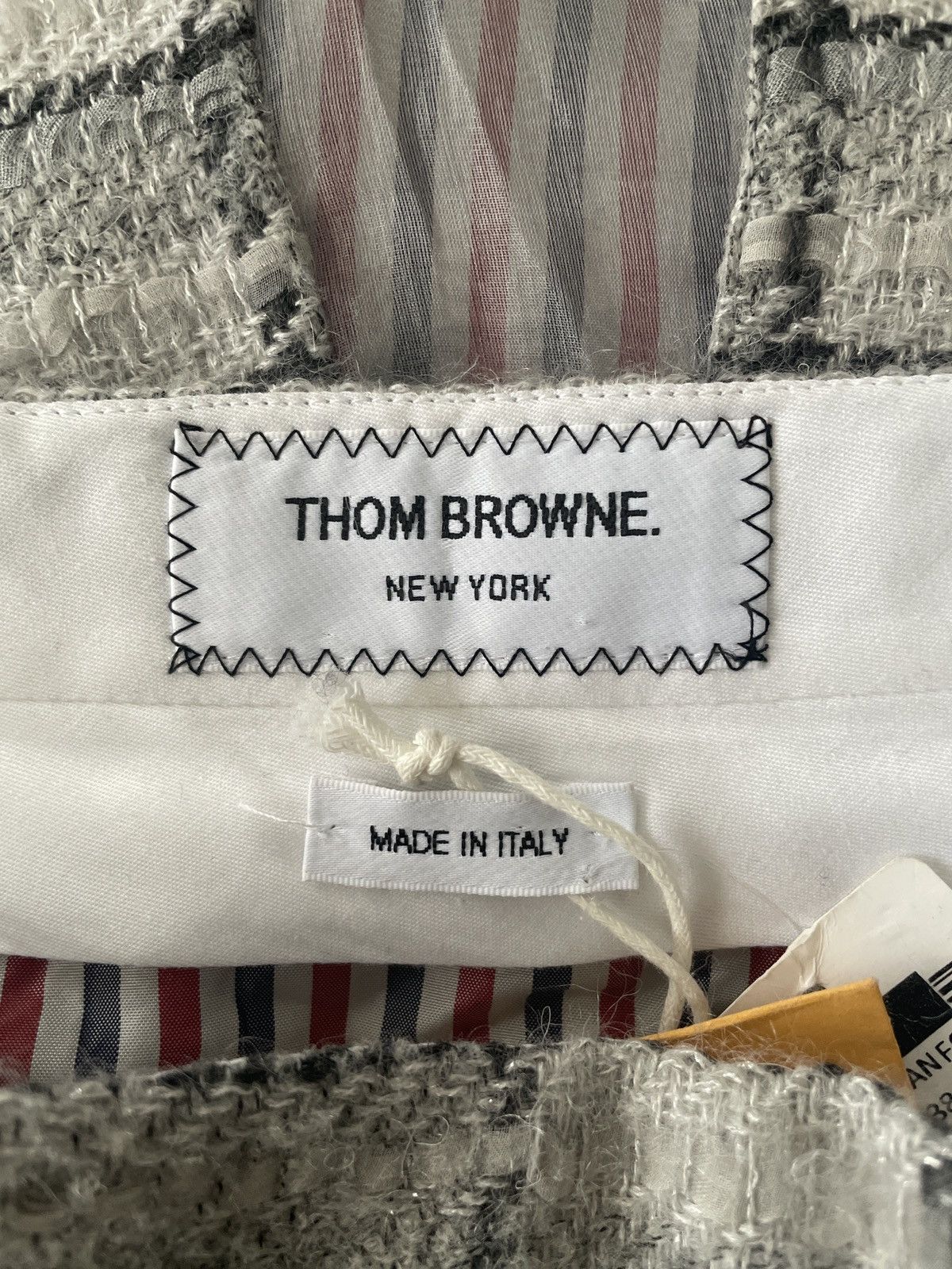 Thom Browne Mohair Plaid Pleated Mini Skirt