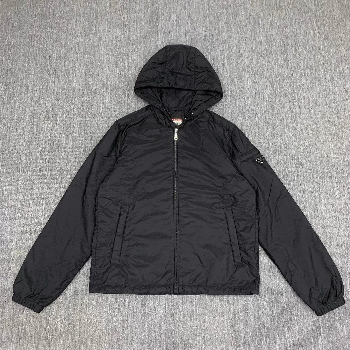 Prada Prada Black Nylon Triangle Logo Coat Size S / US 4 / IT 40 - 1 Thumbnail