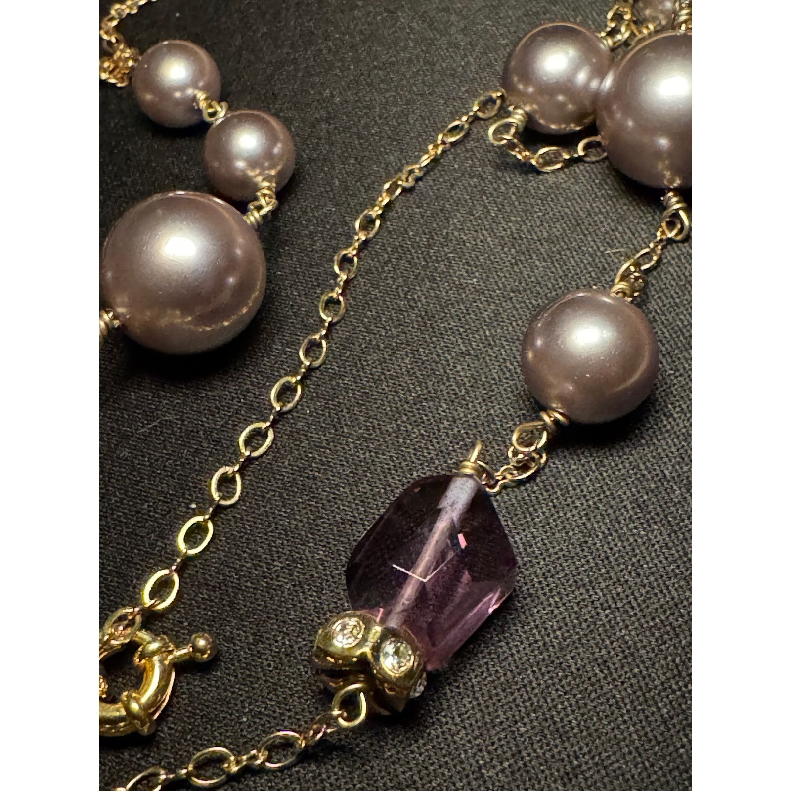 J.Crew J Crew Faux Pearl with Crystal Offset 35in Necklace Size ONE SIZE - 5 Thumbnail