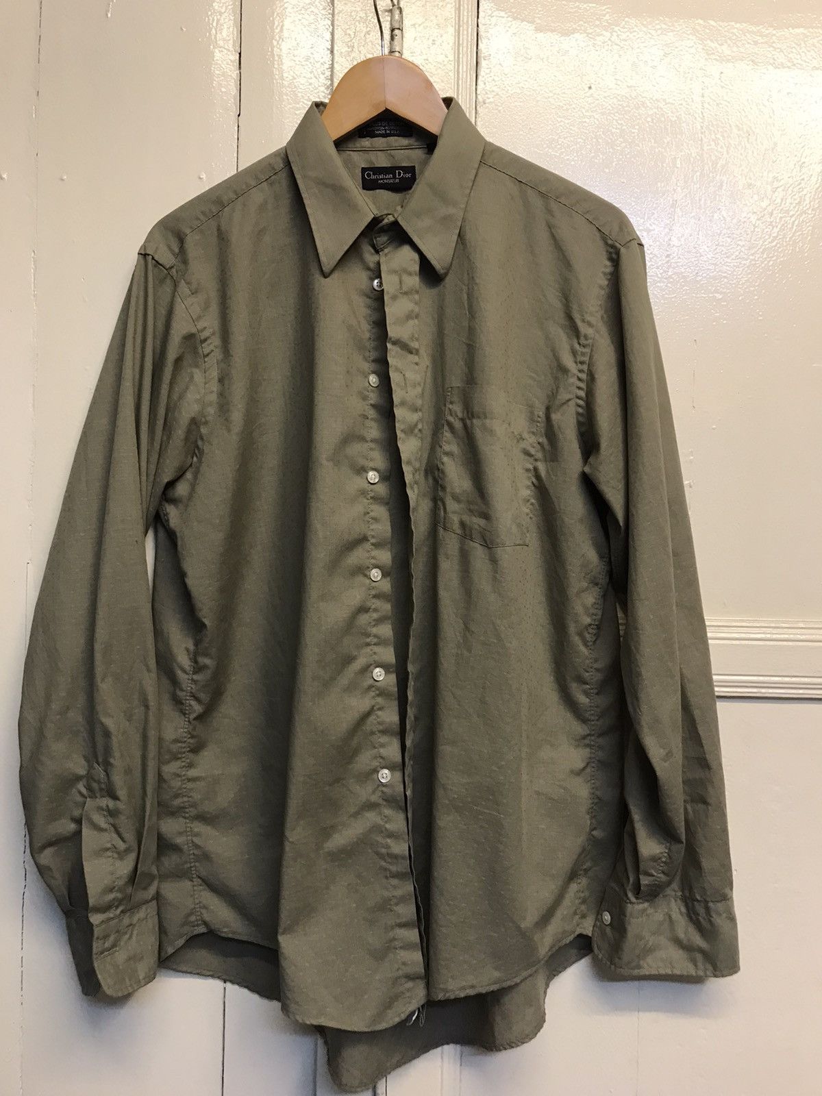 Christian Dior Monsieur CD Men Shirt Army Green Size US L / EU 52-54 / 3 - 4 Thumbnail