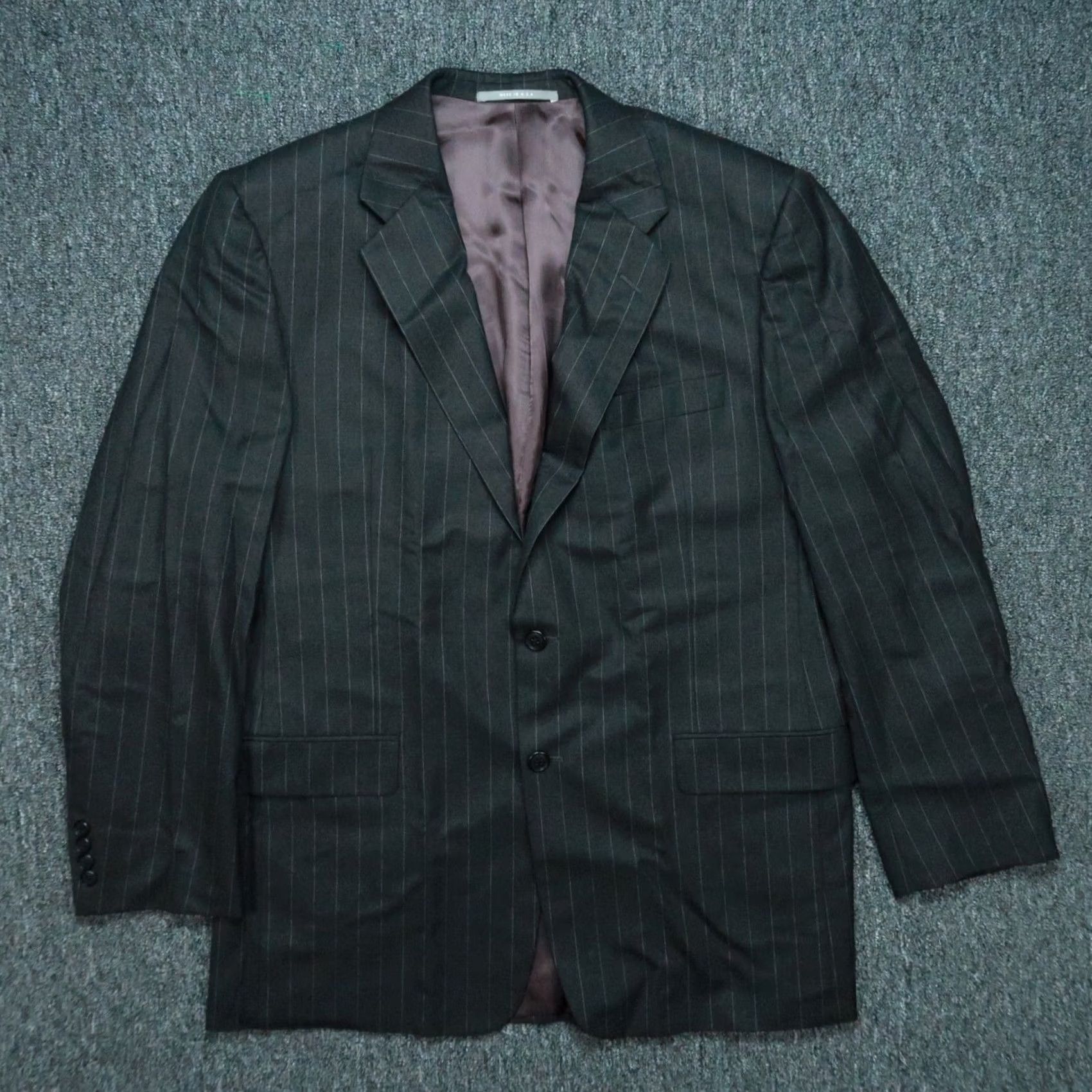Vintage VINTAGE Hickey Freeman Blazer Men 42R Gray Worsted Wool Striped Pinstripe Jacket Size 42R - 2 Thumbnail