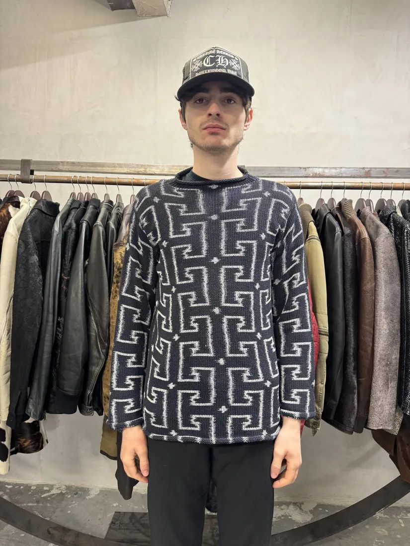 Emporio Armani × Vintage 1990s Emporio Armani Psycho Navy Sweater Size US S / EU 44-46 / 1 - 3 Thumbnail