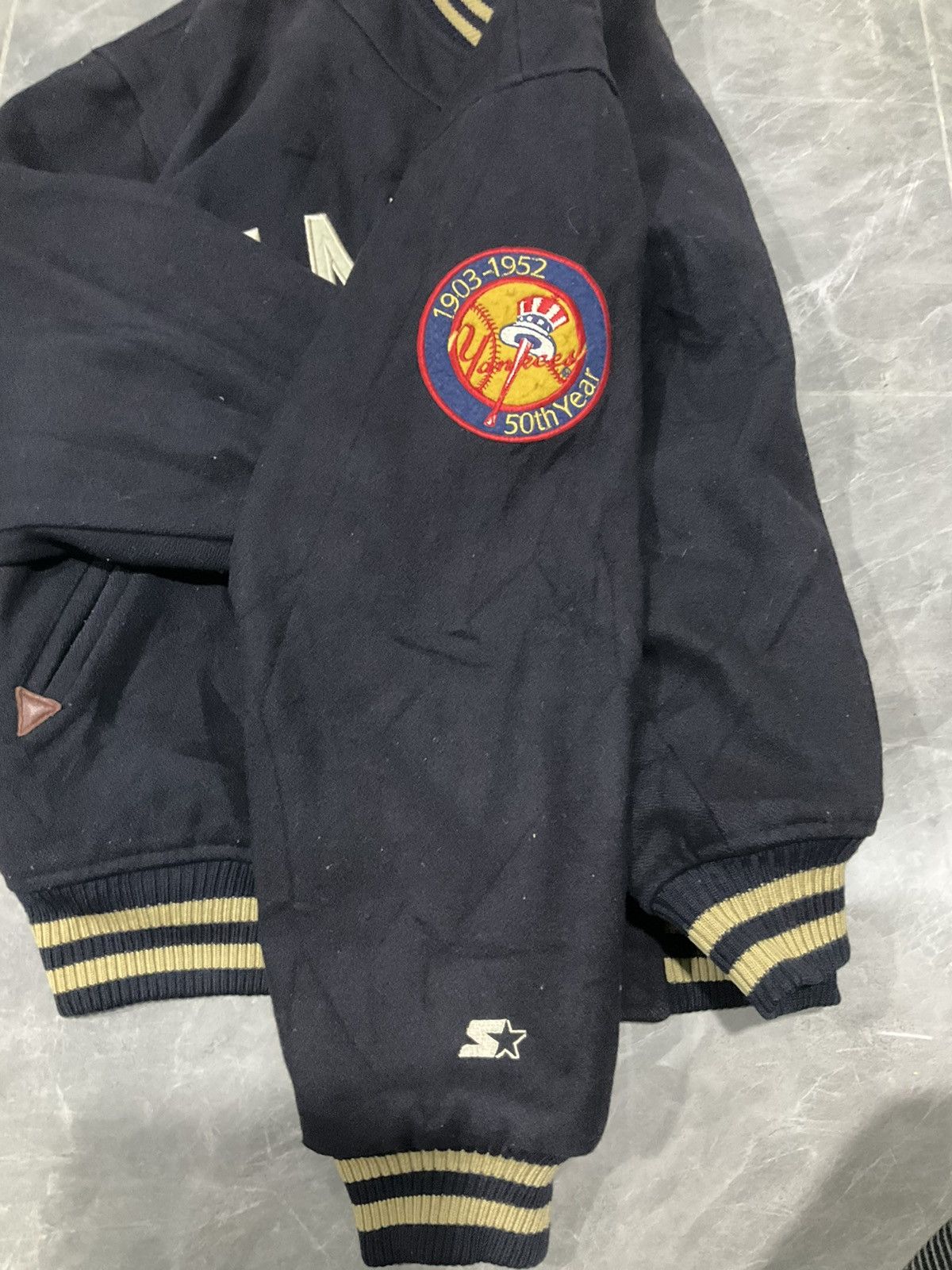 Starter Vintage Rare🔥 50year Varsity Jacket Yankees Embroidered MLB Size US L / EU 52-54 / 3 - 2 Thumbnail