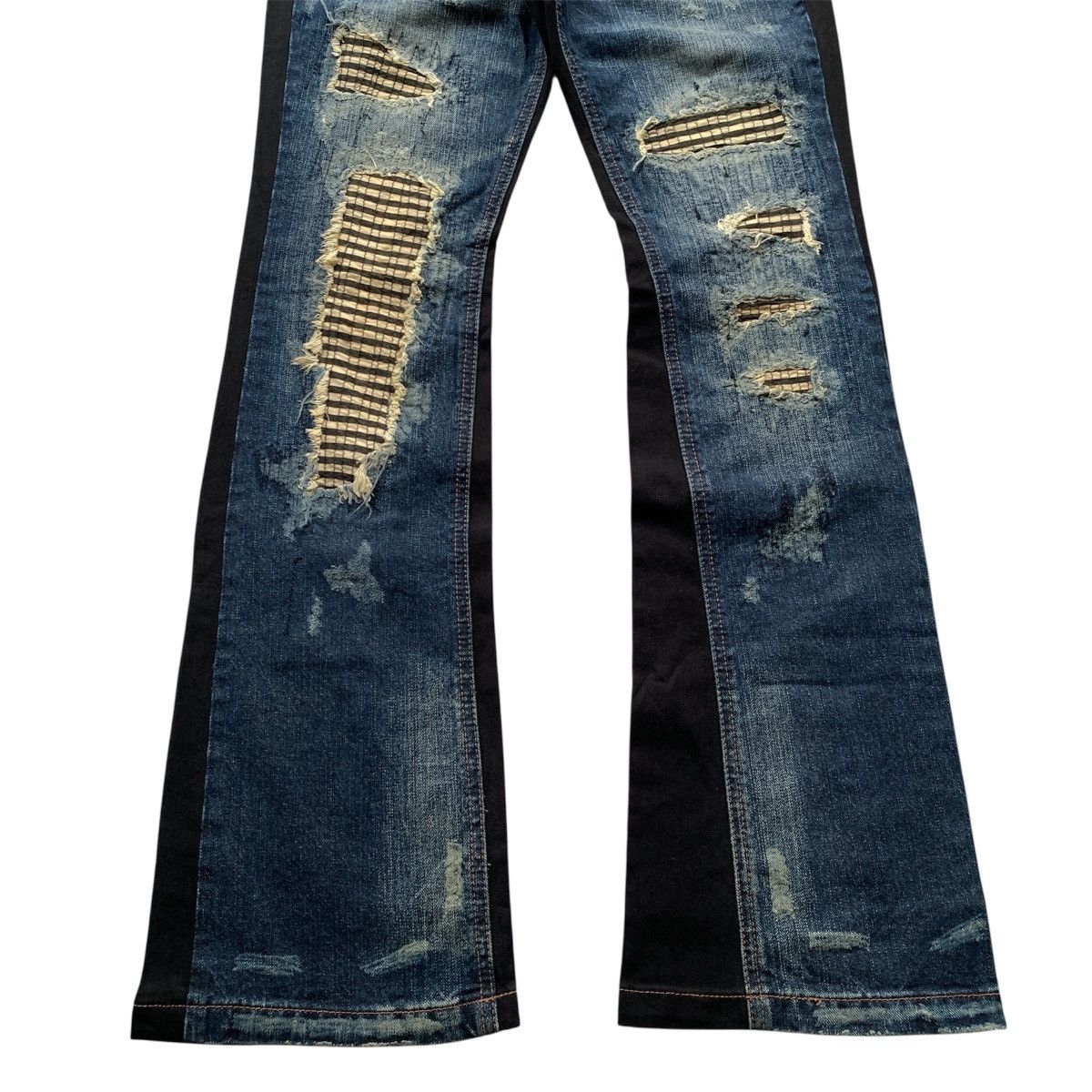 14th Addiction Algonquins Distressed Boro Ifsix LGB GOA Punk Flared Jeans Size US 29 - 2 Thumbnail