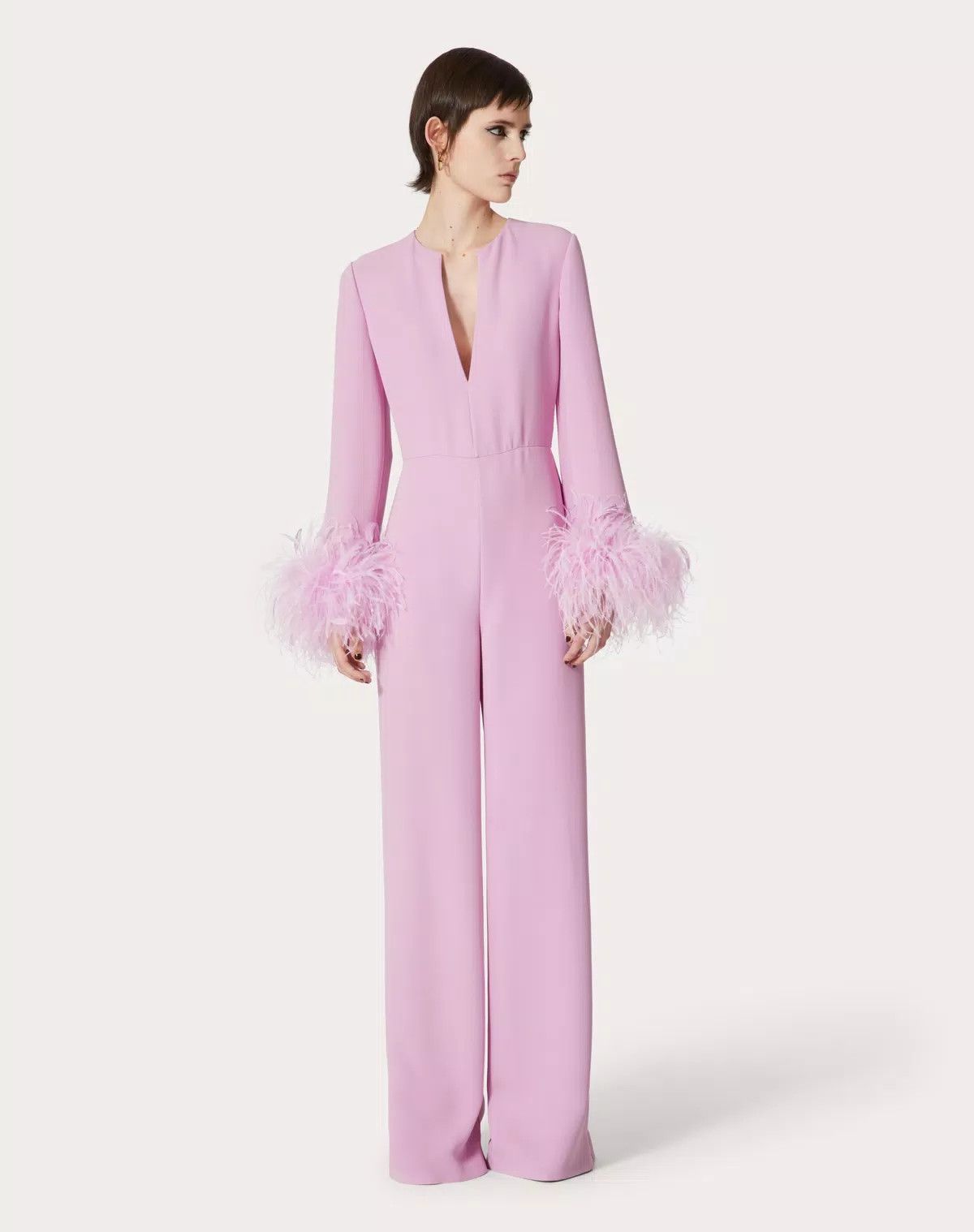 Valentino o1s1wg110625 Embroidered Cady Couture Jumpsuit in Pink Size 28" / US 6 / IT 42 - 4 Thumbnail