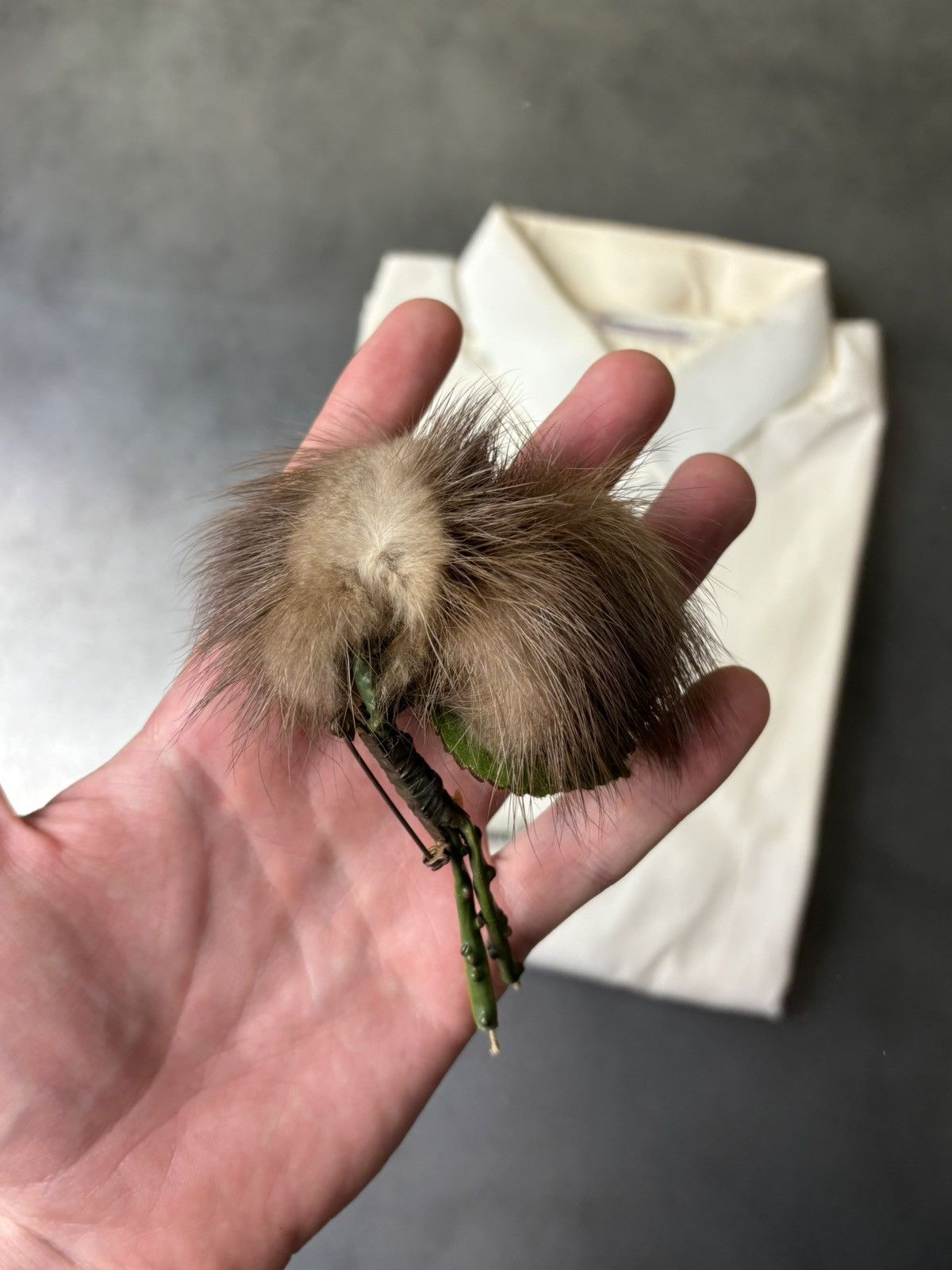 Vintage True Vintage Fur Brooch Vintage Mink Collar Pin Wire Flower Size ONE SIZE - 7 Thumbnail