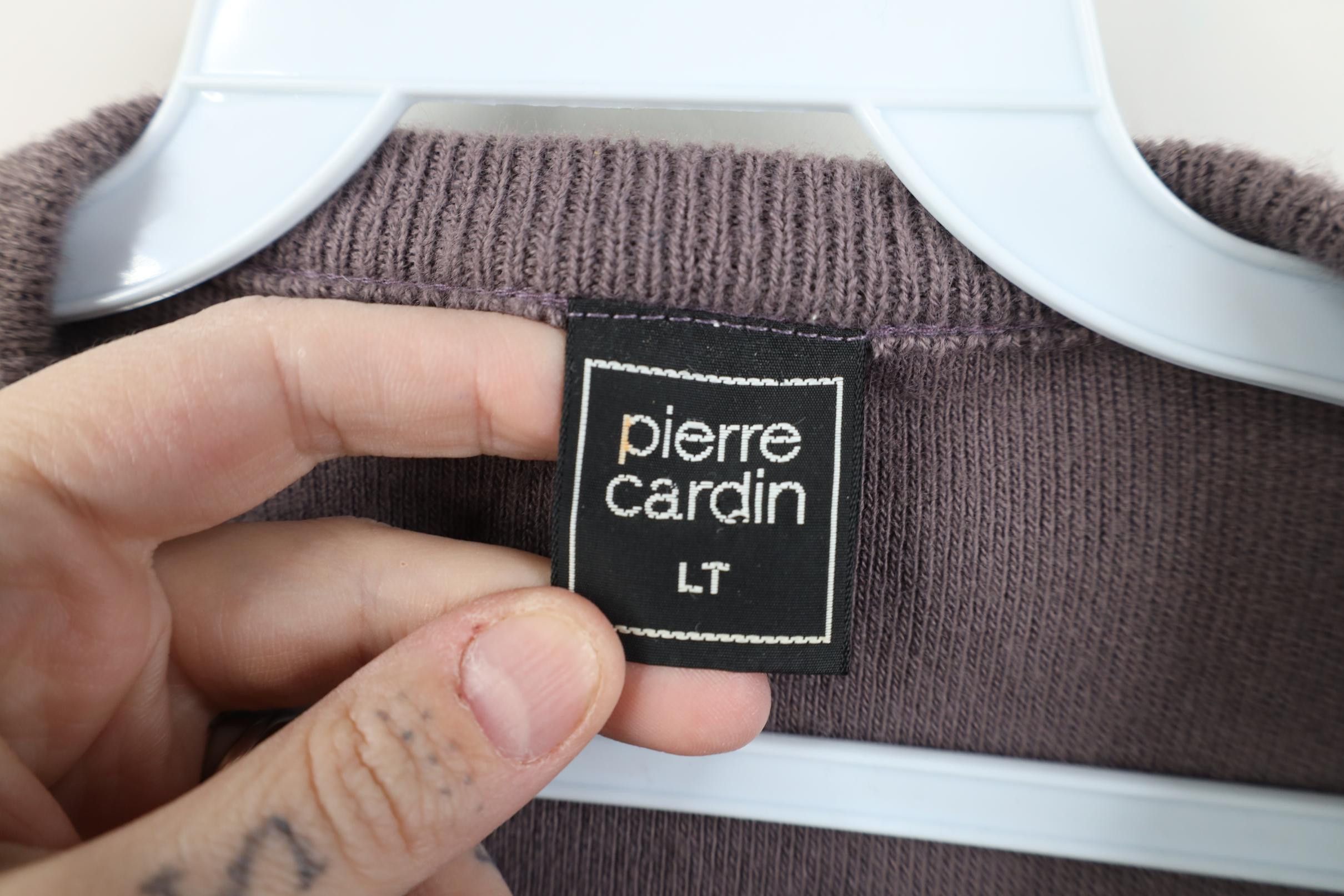 Pierre Cardin Vintage 70s Pierre Cardin Soft Knit V-Neck Sweater Purple Size US L / EU 52-54 / 3 - 9 Thumbnail