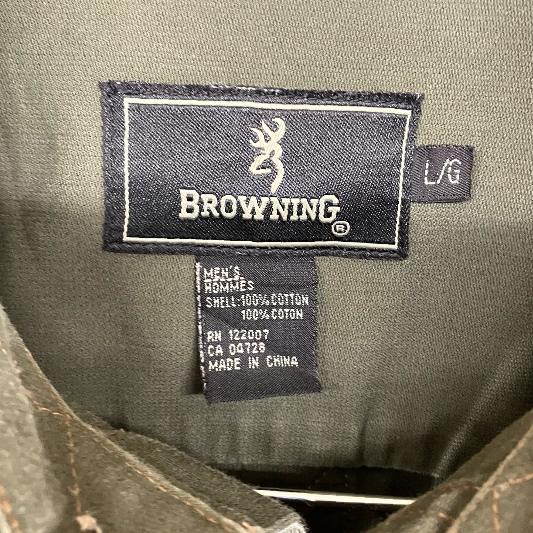 Vintage VINTAGE Browning Shirt Mens Large Green Textured Chest Pockets Point Collar Heavy Cotton Casual Workwear All Seasons Long Sleeve Logo Button-Front Size US L / EU 52-54 / 3 - 4 Thumbnail