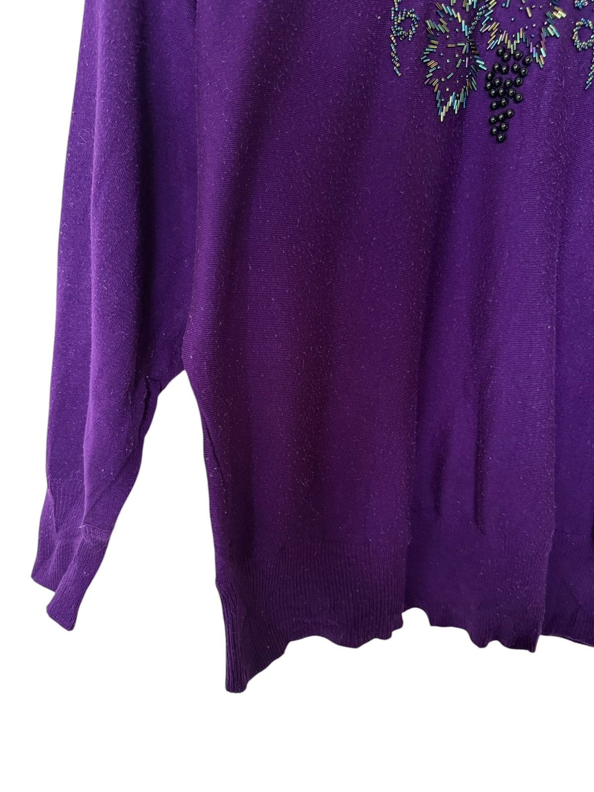 The Unbranded Brand Vintage Unbranded Grape Knitwear Sweater Size XL / US 12-14 / IT 48-50 - 3 Thumbnail