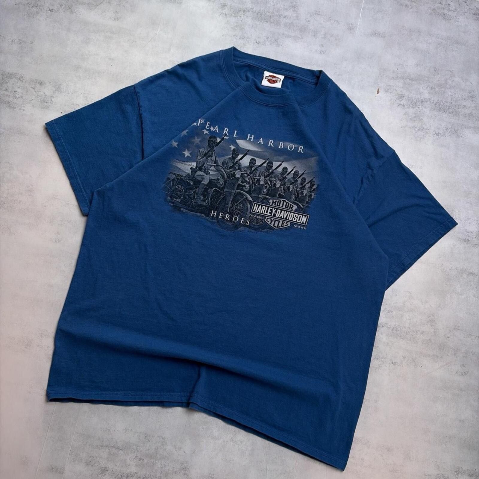 Harley Davidson Y2K Blue Harley Davidson Grunge Pearl Harbor Biker T-Shirt Size US XL / EU 56 / 4 - 3 Thumbnail