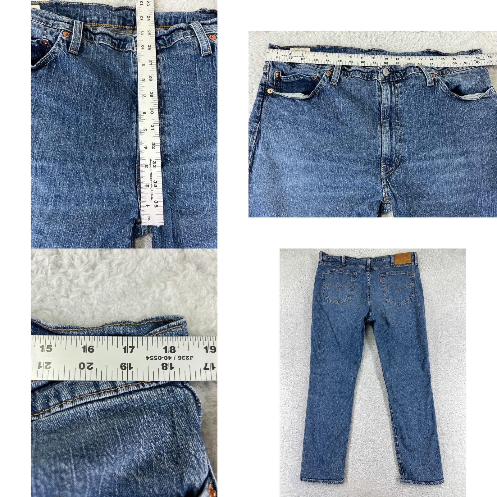 Levi's Levis Jeans Mens 40x32 Slim Straight Blue Denim 5-Pocket Cotton Blend Medium Wash Levi's 500 Series Vintage: No 511 Slim Fit Size US 40 / EU 56 - 9 Thumbnail